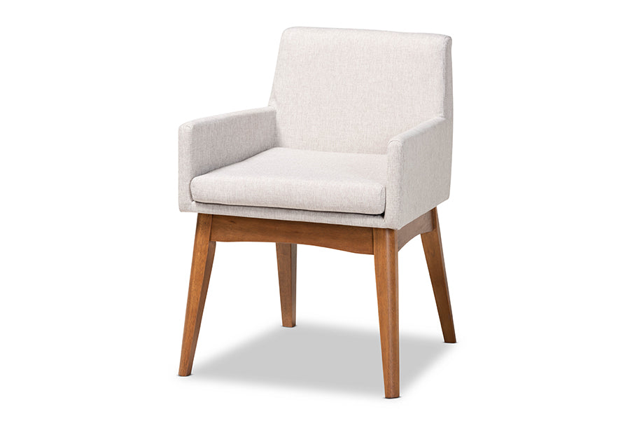 Dorina Mid-Century Modern Fabric Upholstered and Finished Wood 5-Piece Dining Set