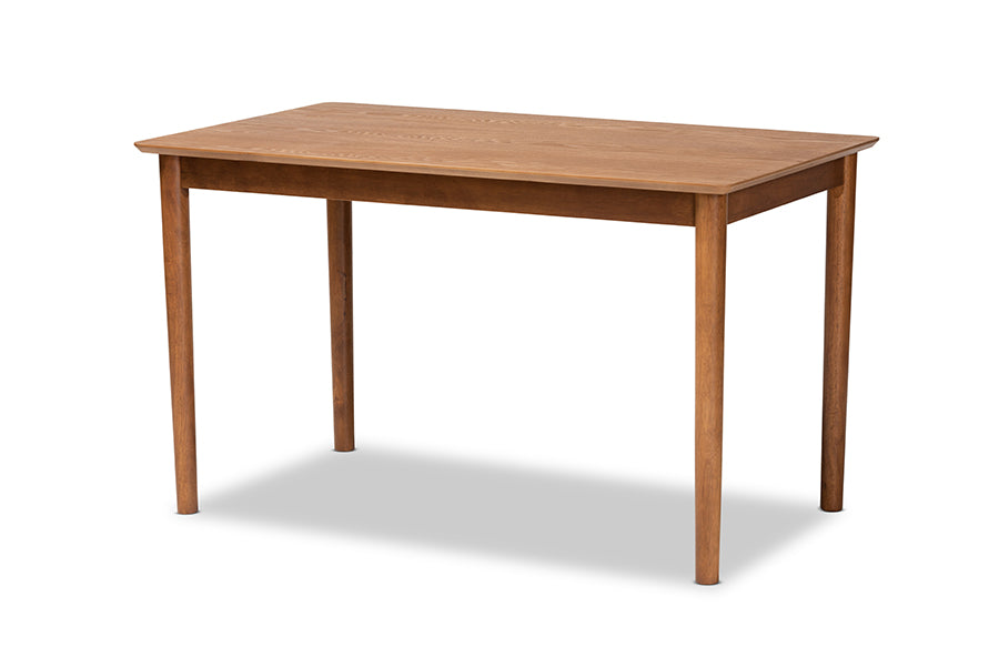 Dorina Mid-Century Modern Fabric Upholstered and Finished Wood 5-Piece Dining Set