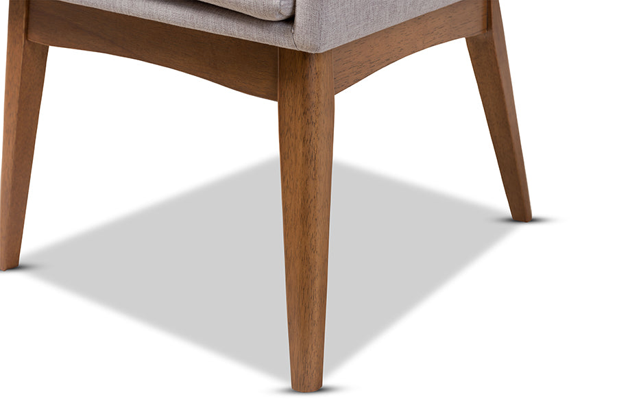 Dorina Mid-Century Modern Fabric Upholstered and Finished Wood 5-Piece Dining Set