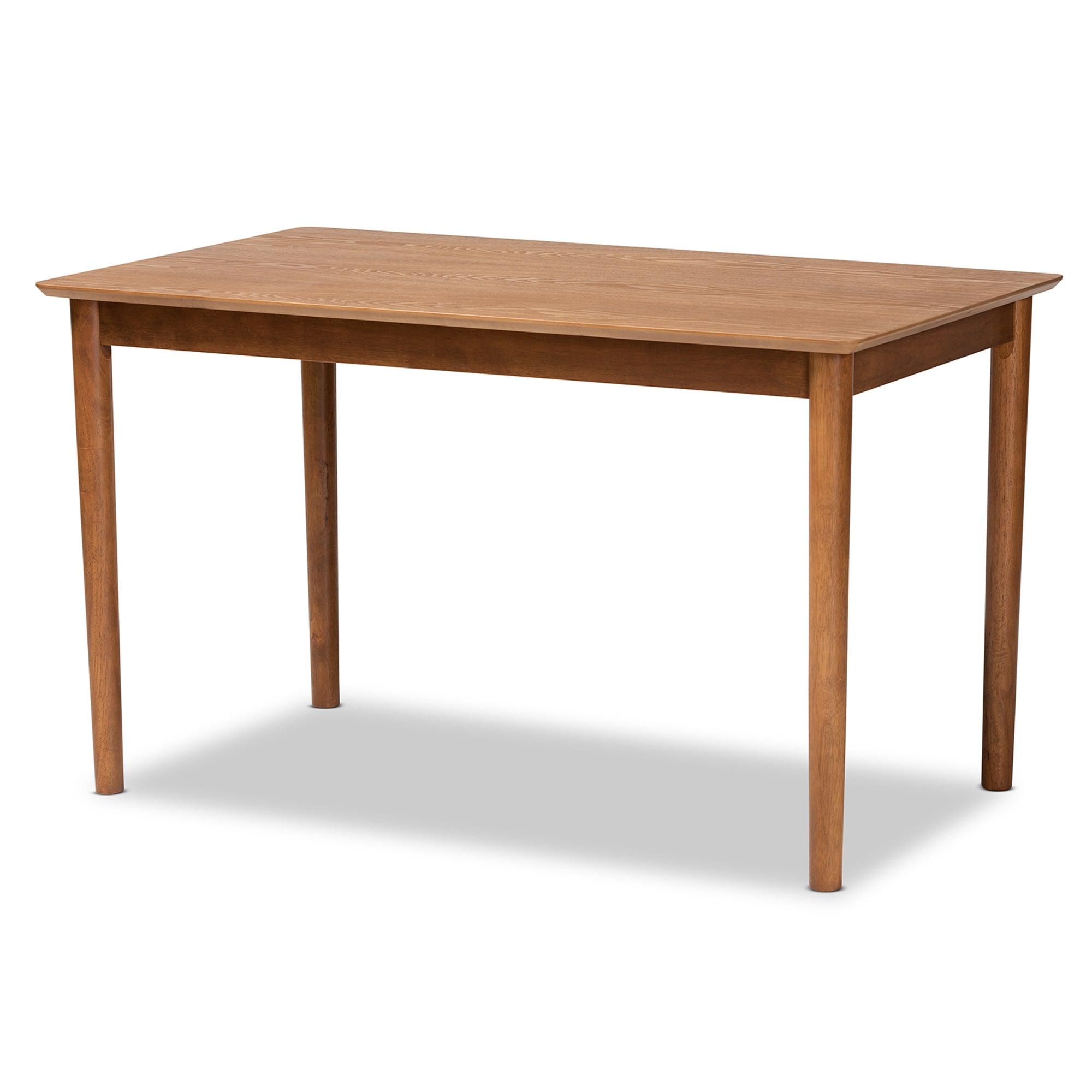 Nexus Mid-Century Modern Dark Fabric Upholstered and Finished Wood 5-Piece Dining Set