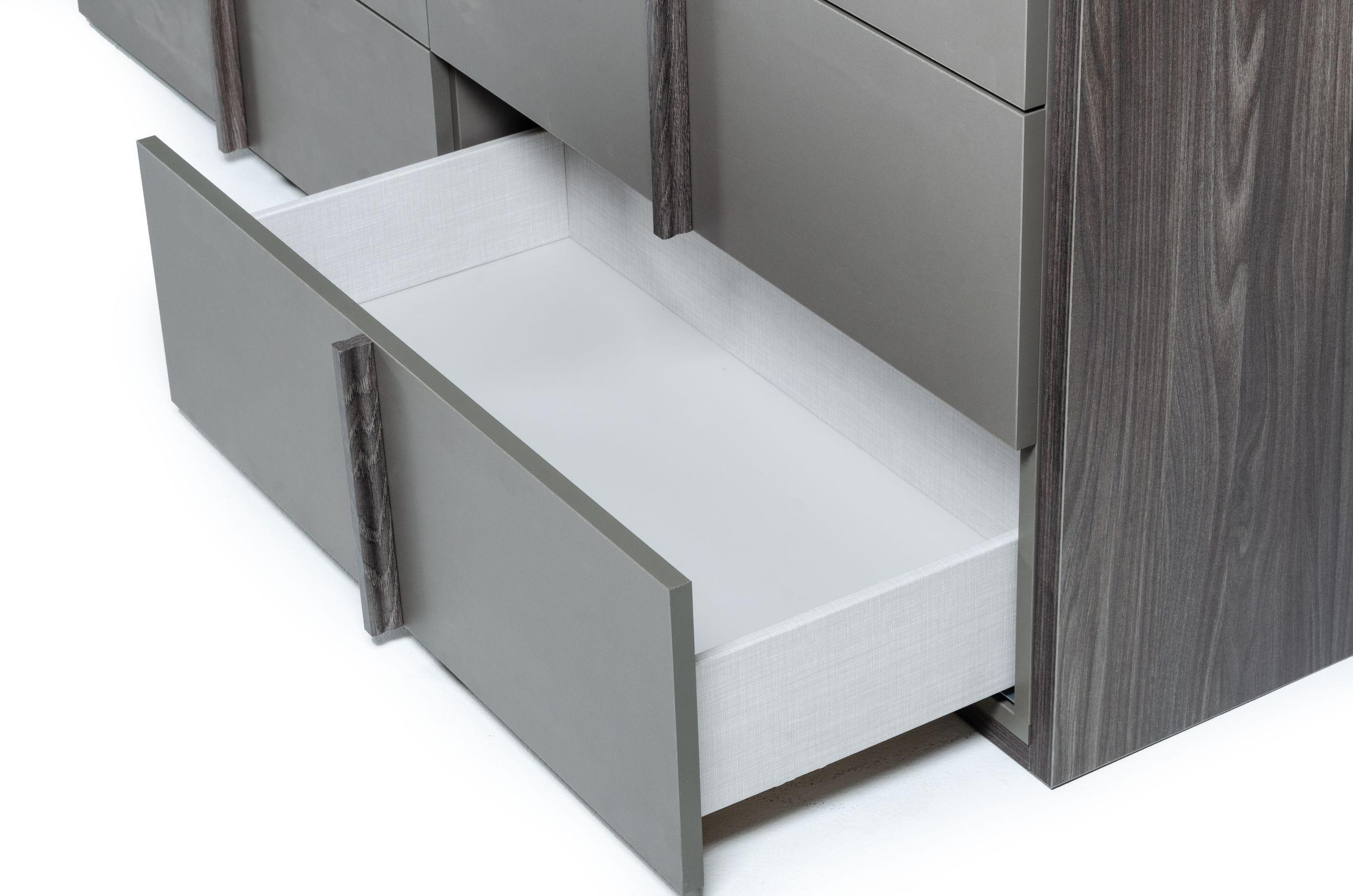 Lucia Italian Modern Elm and Matte Dresser