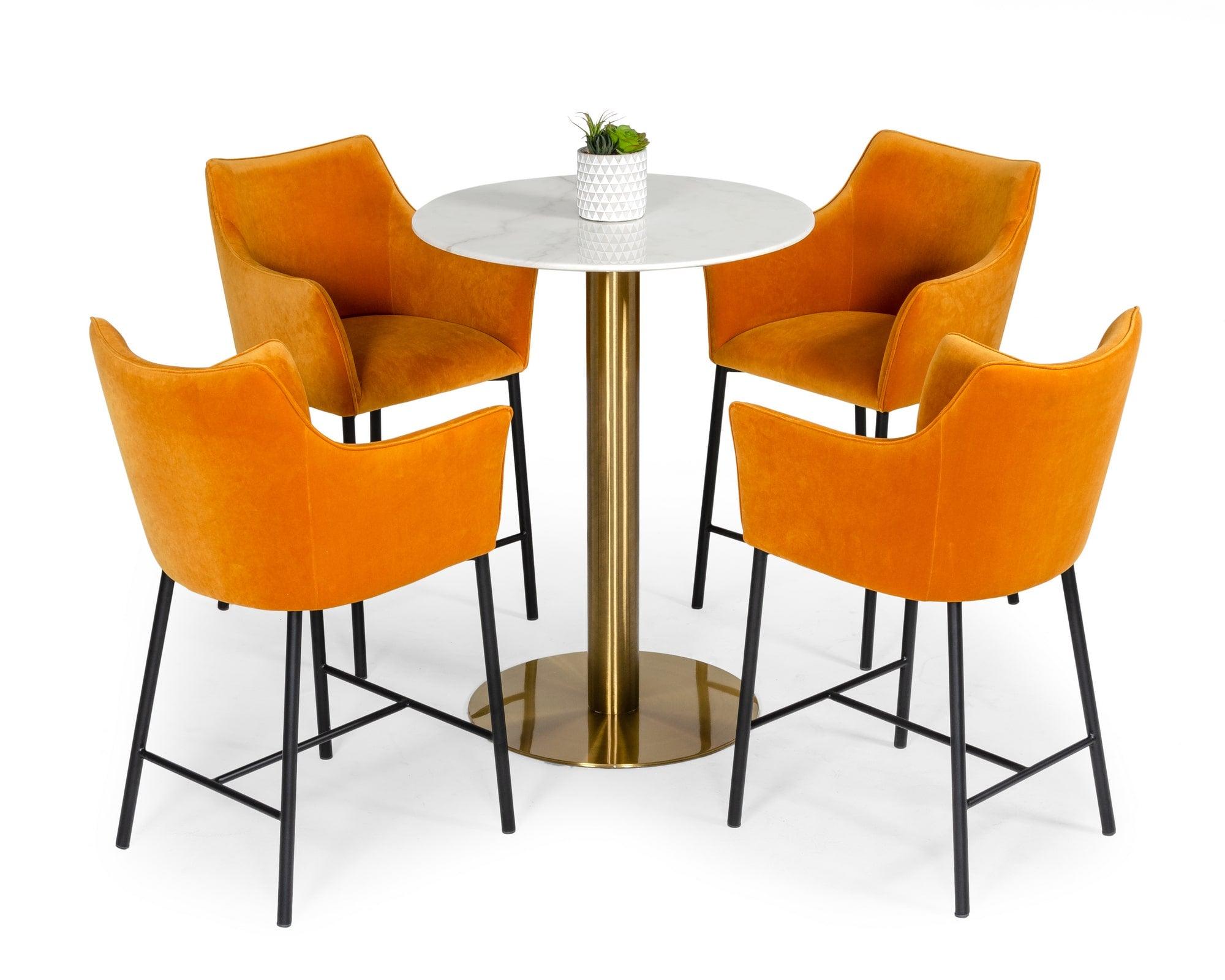 Modrest Fairway Glam Marble and Brushed Bar Table