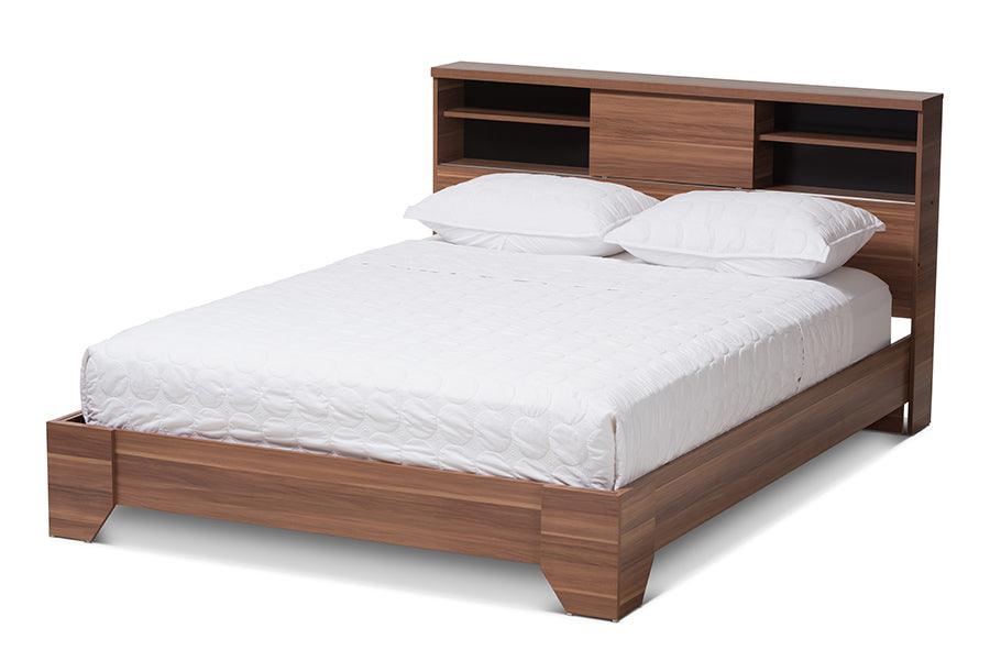 Vanda Modern and Contemporary Two-Tone and Wood Platform Bed