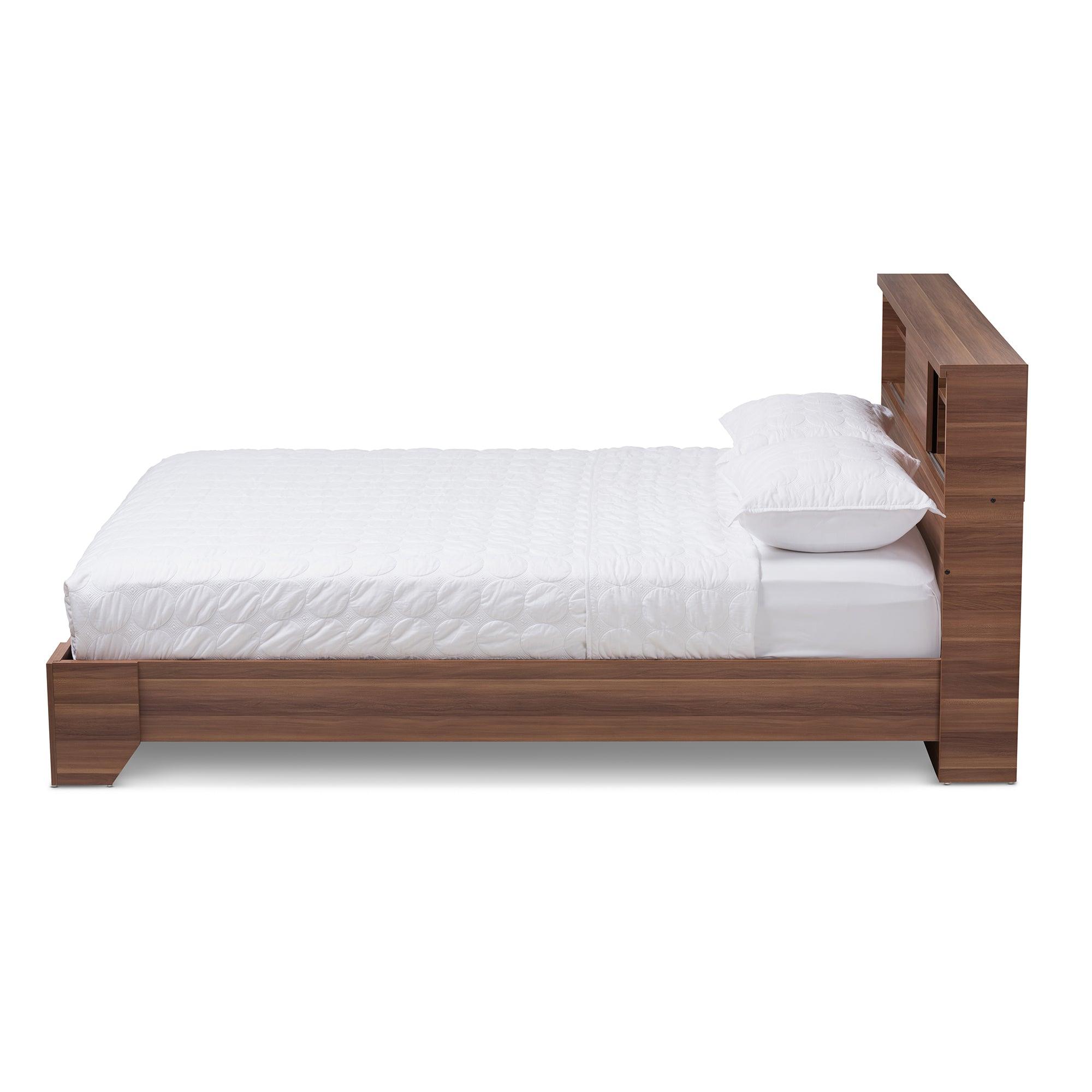 Vanda Modern and Contemporary Two-Tone and Wood Platform Bed