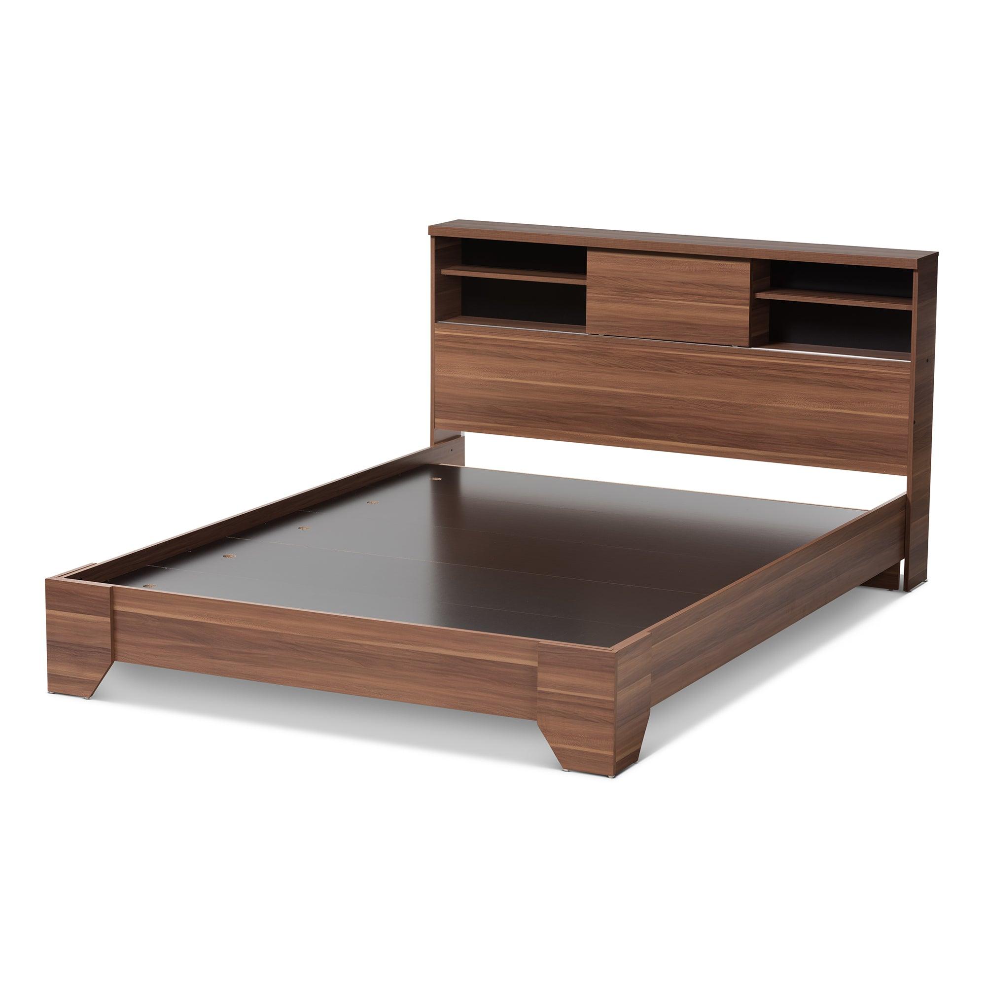 Vanda Modern and Contemporary Two-Tone and Wood Platform Bed