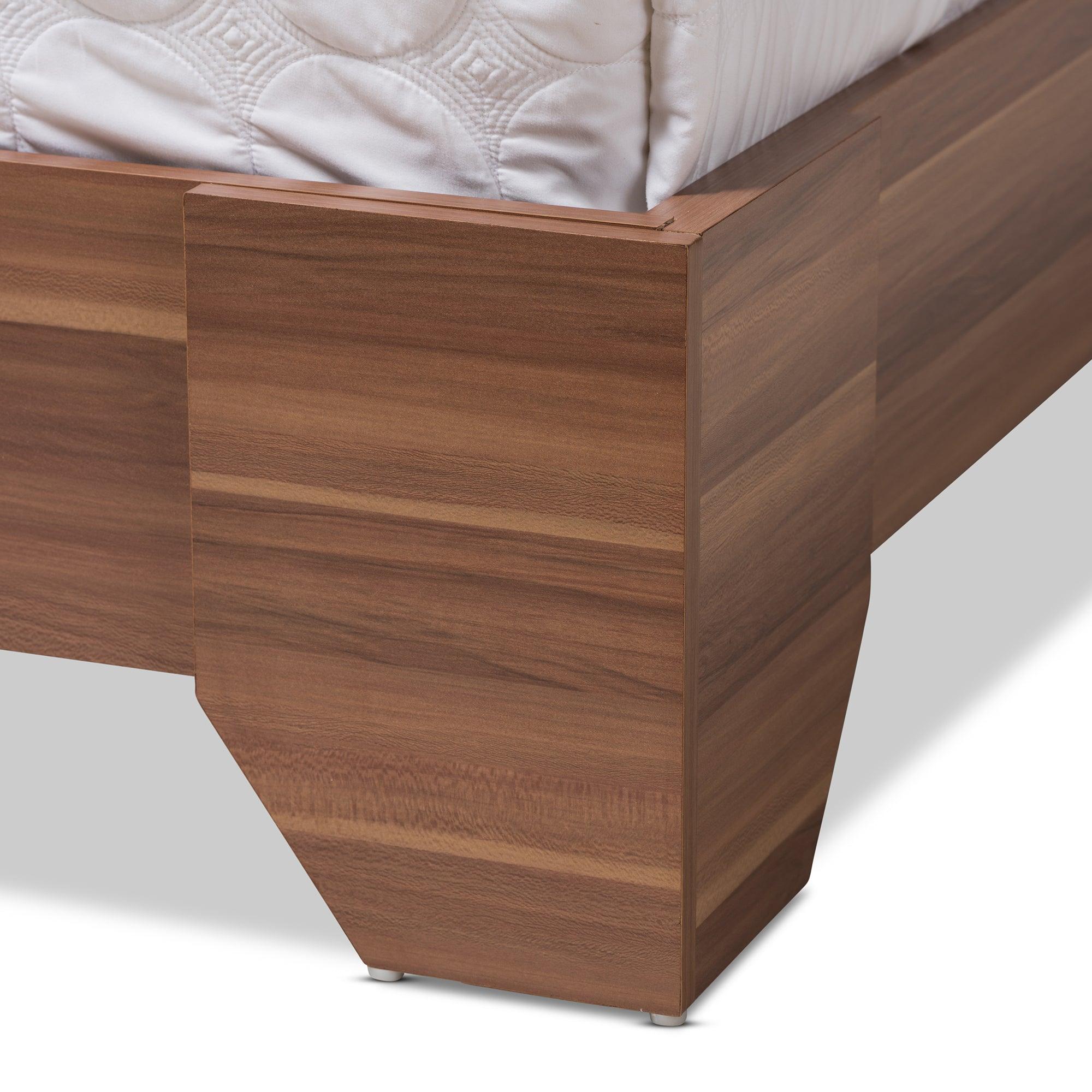 Vanda Modern and Contemporary Two-Tone and Wood Platform Bed