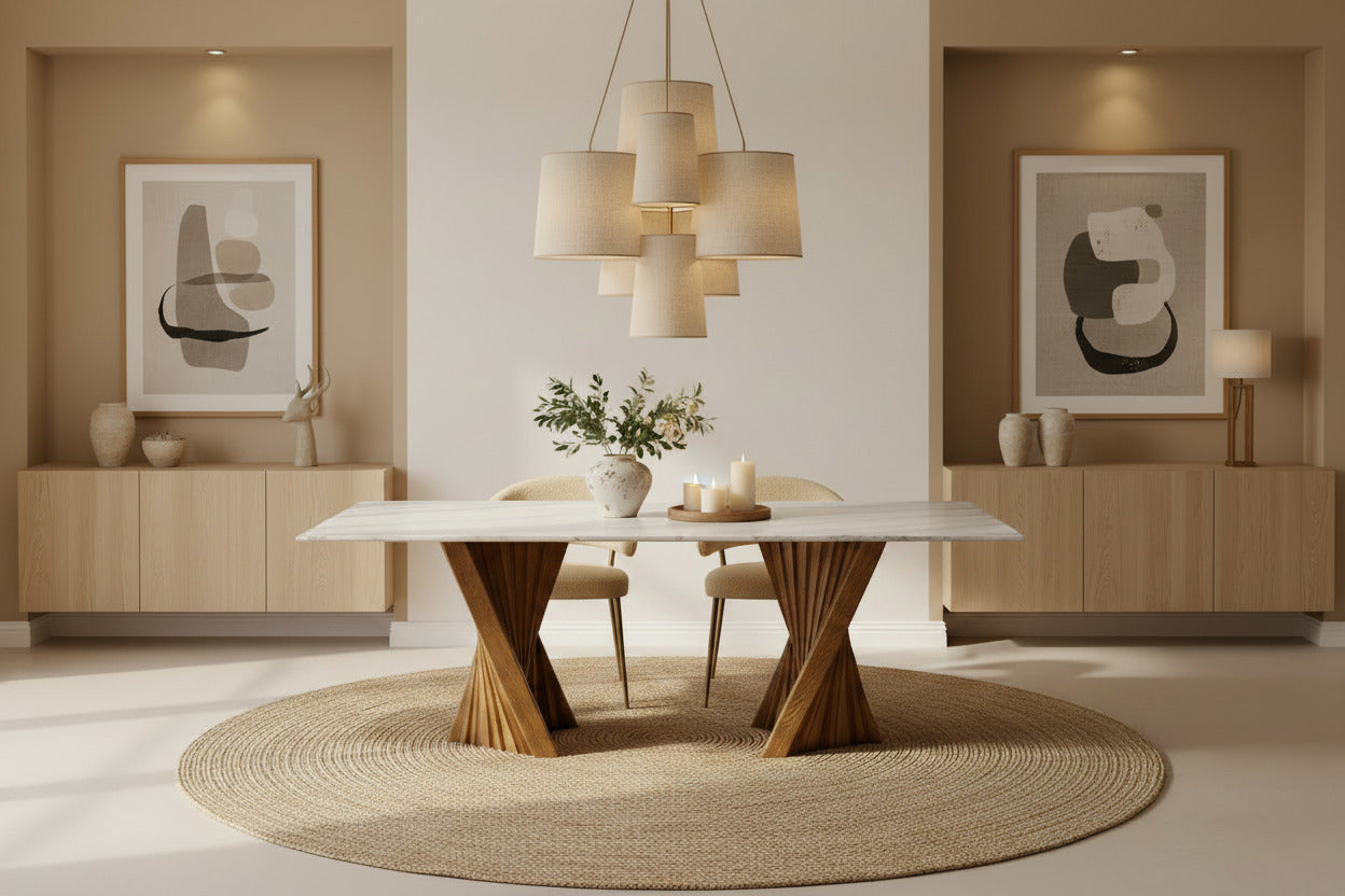 Cadence Modern Marble Dining Table