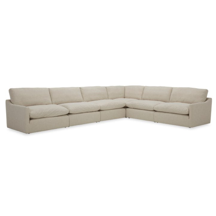 Fedora Modern Fabric Sectional Sofa and Ottoman