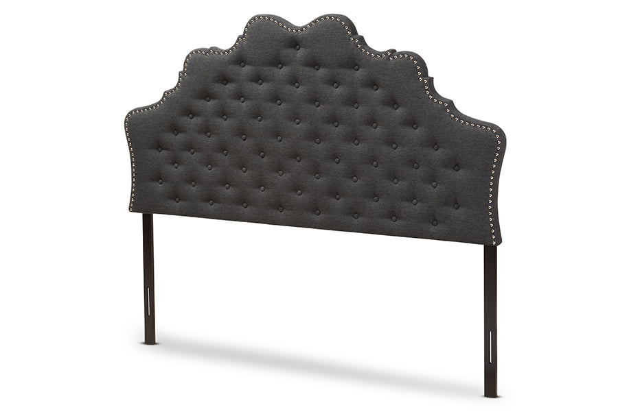 Hilda Modern and Contemporary Dark Fabric Headboard