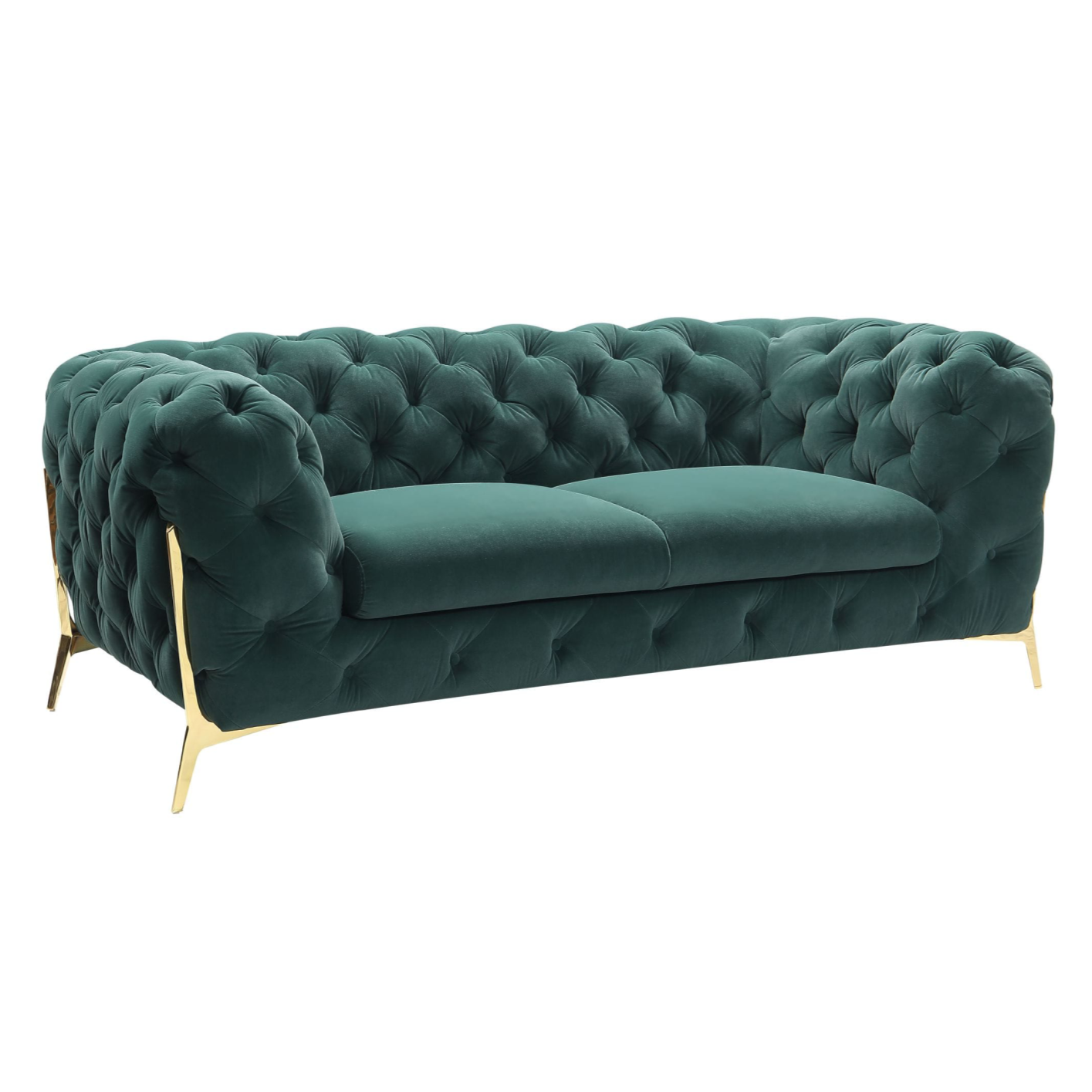 Sheila Transitional Emerald Fabric Loveseat