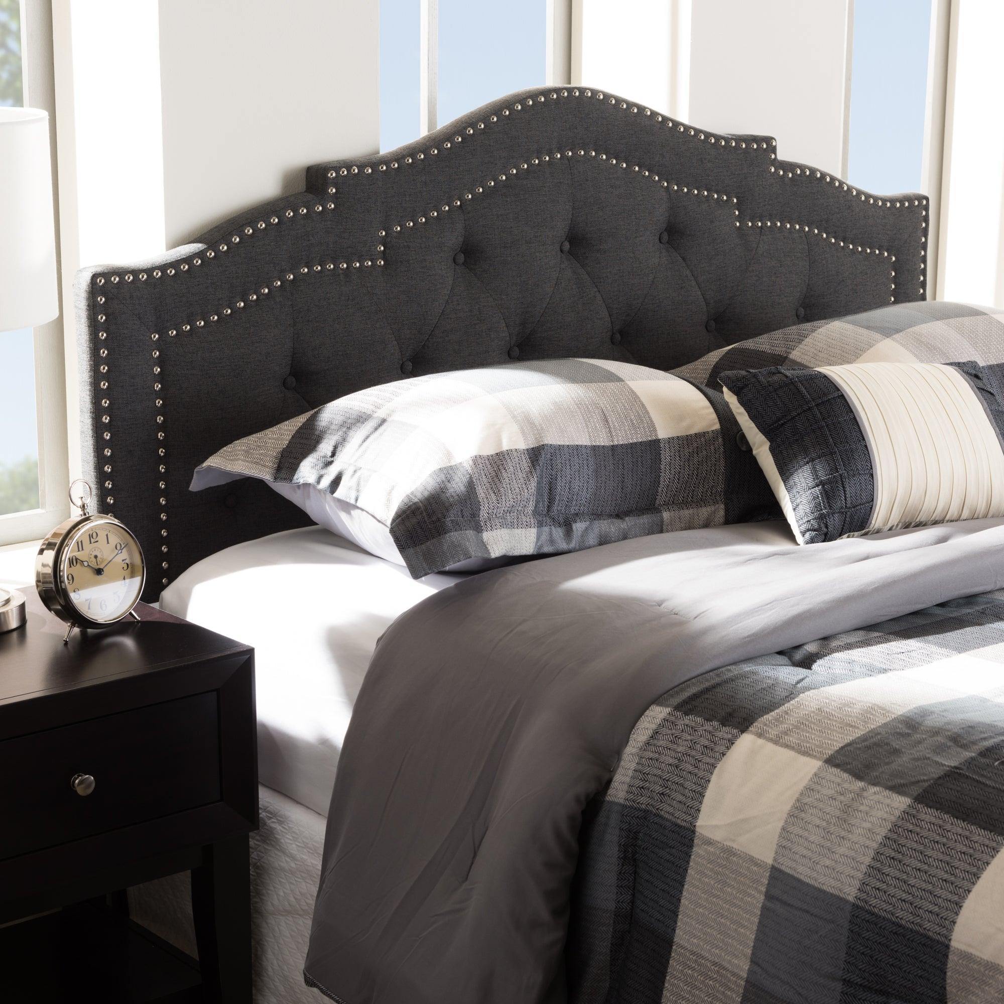 Edith Modern and Contemporary Dark Fabric Headboard
