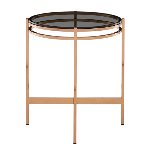 Bradford Modern Glass & Rosegold Small End Table