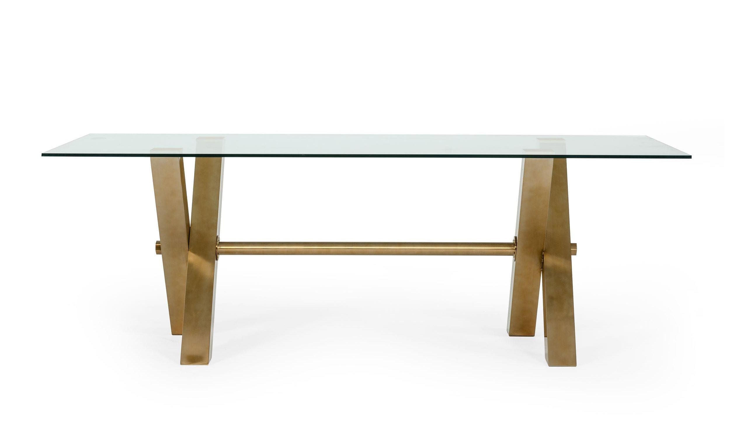 Dandy - Modern Golden and Glass Dining Table