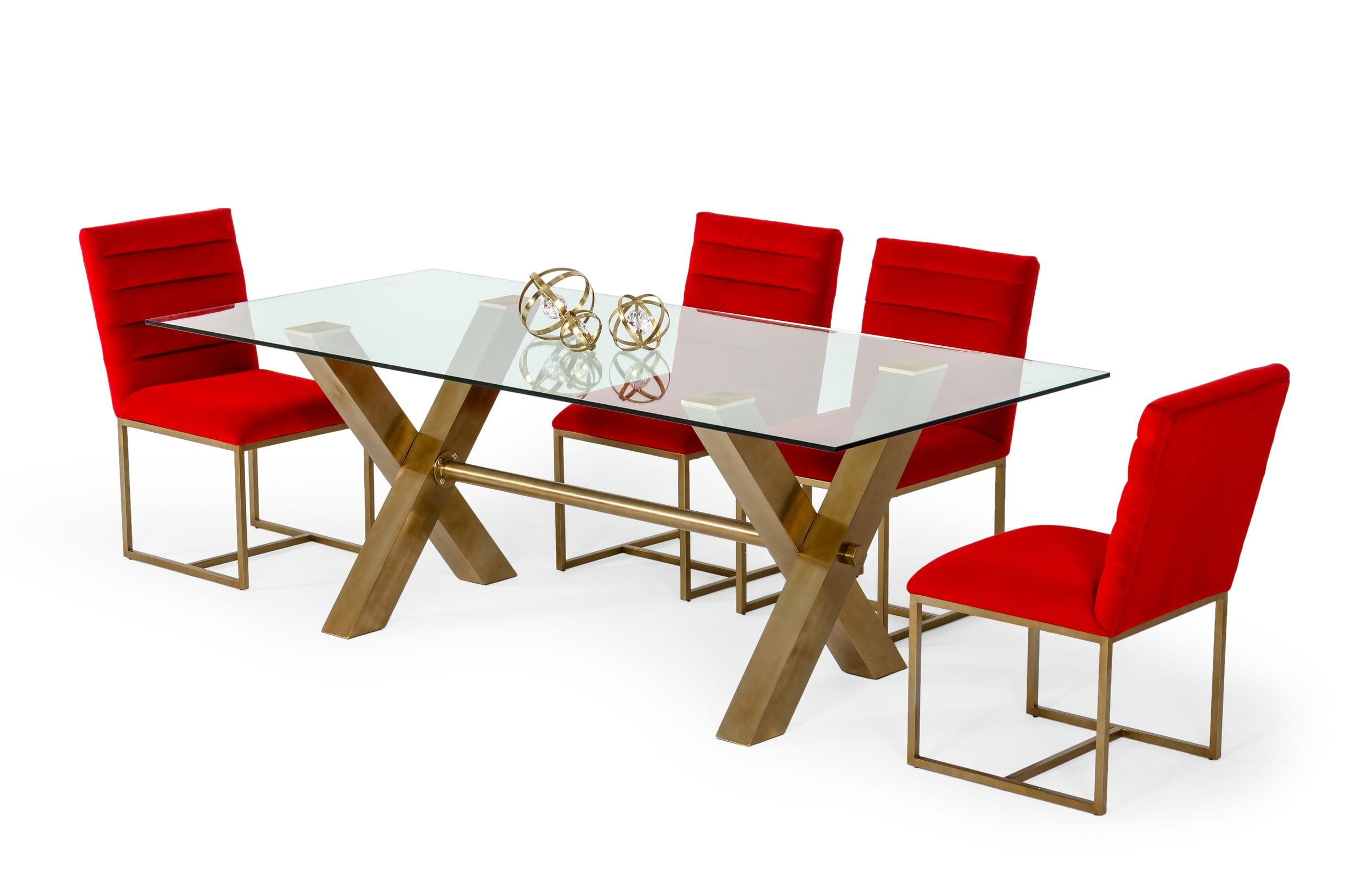 Dandy - Modern Golden and Glass Dining Table