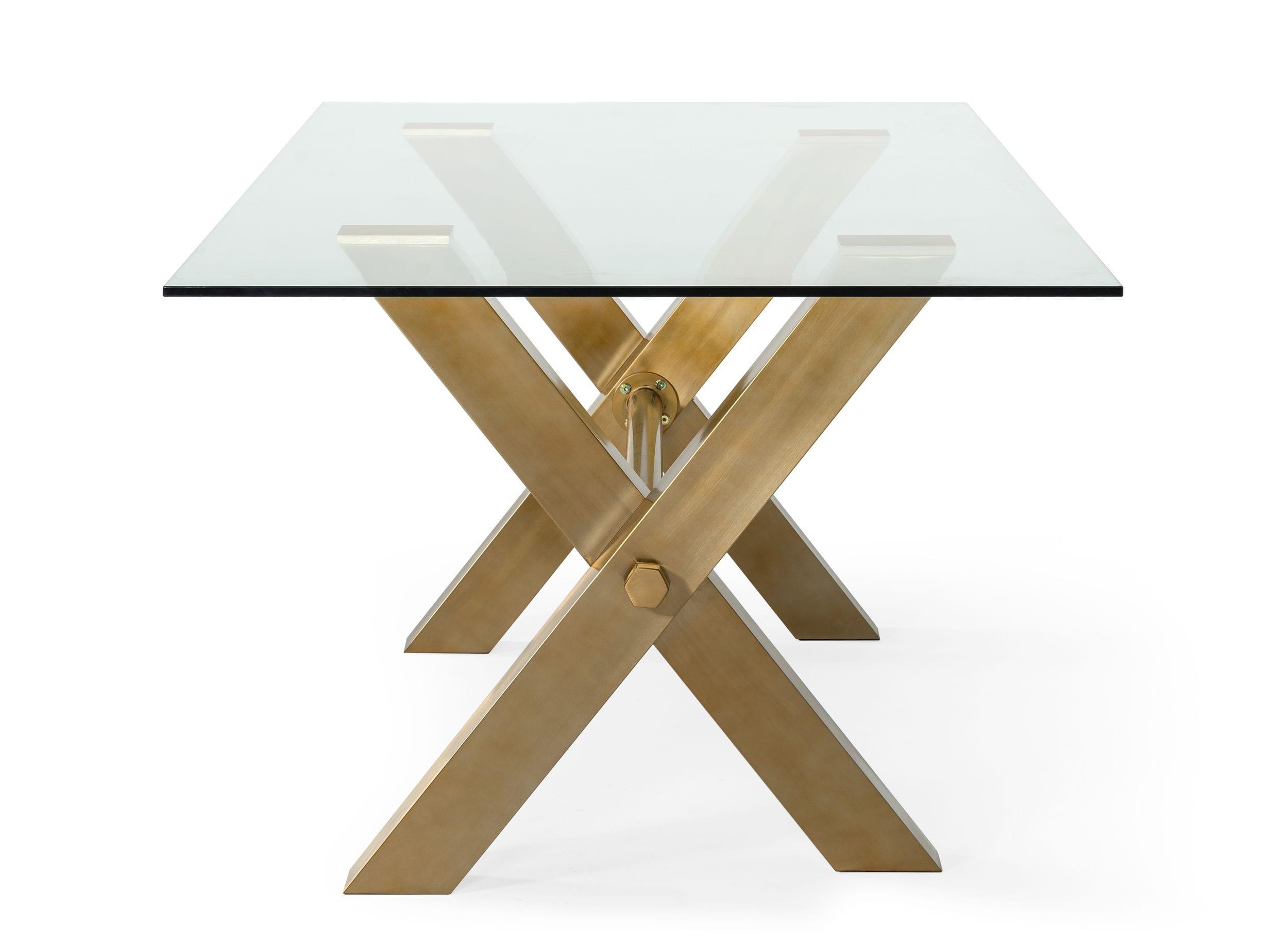 Dandy - Modern Golden and Glass Dining Table