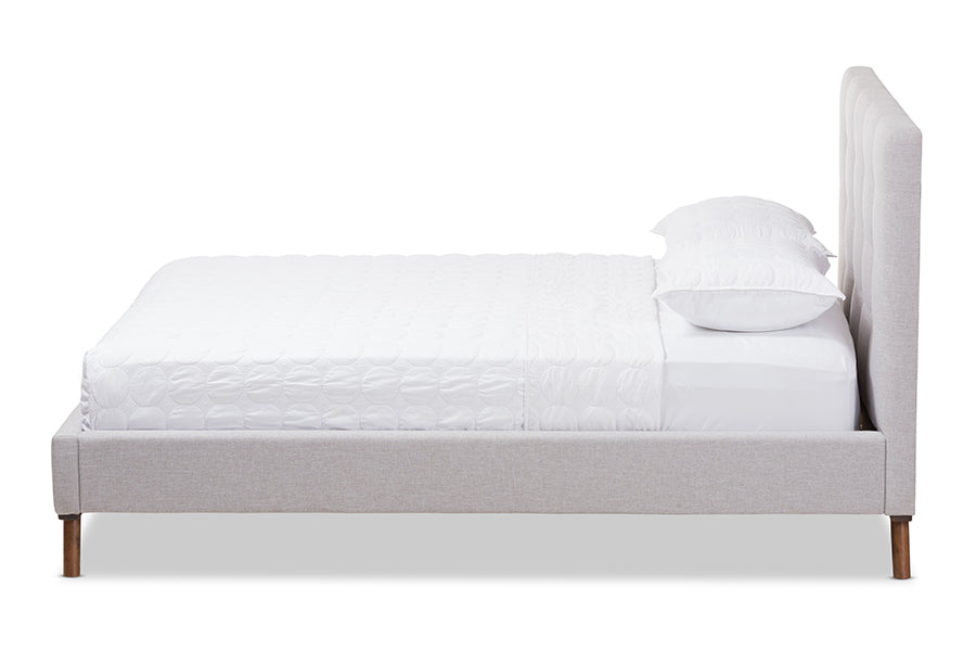 Valencia Mid-Century Modern Fabric Platform Bed
