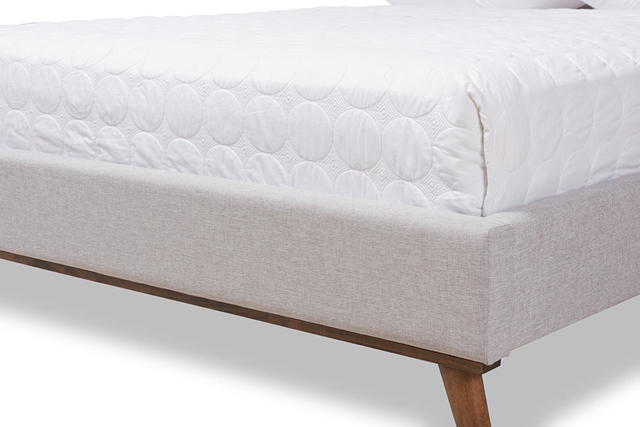 Valencia Mid-Century Modern Fabric Platform Bed