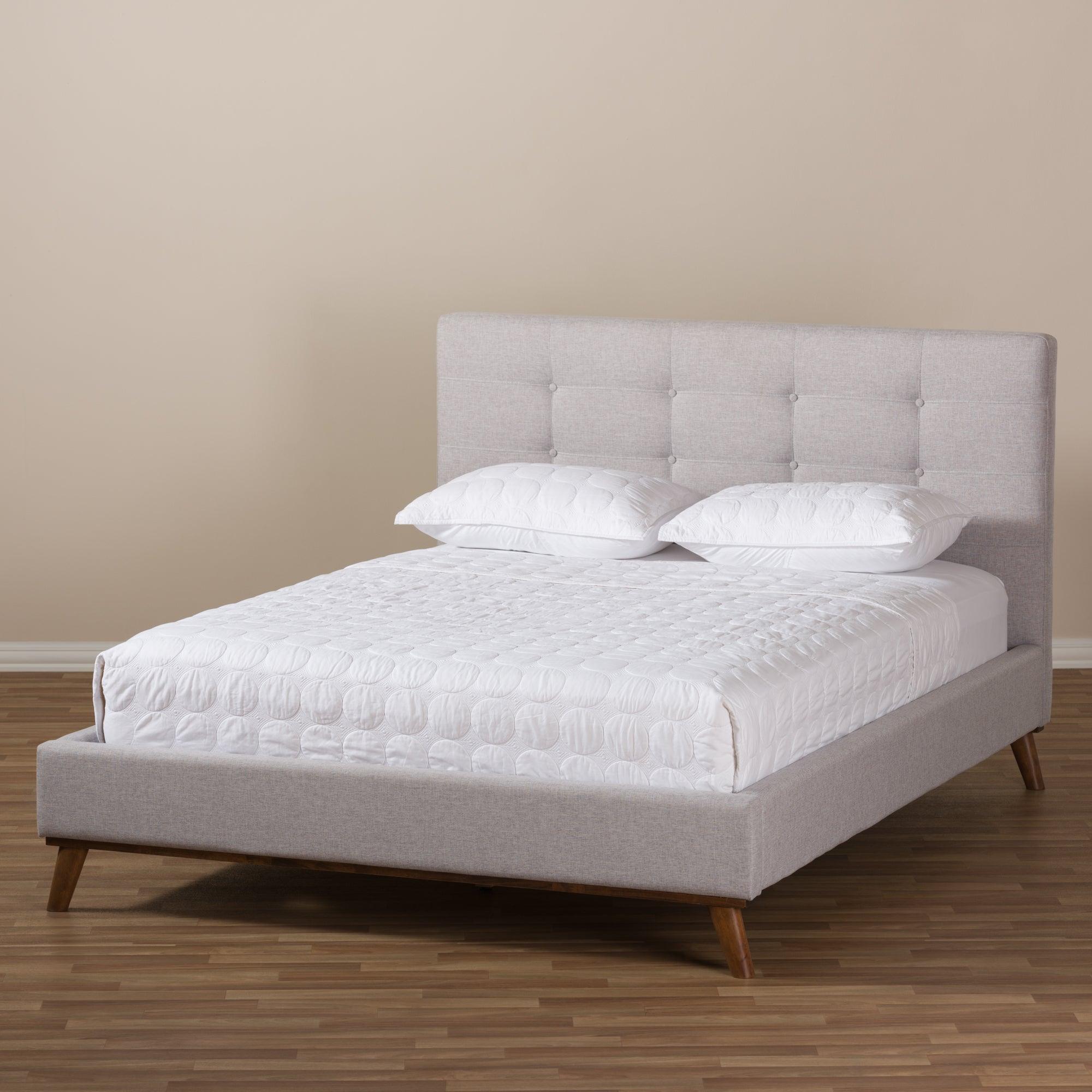 Valencia Mid-Century Modern ish Fabric Platform Bed