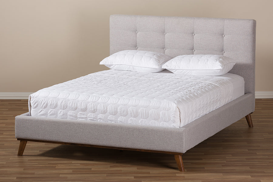 Valencia Mid-Century Modern Fabric Platform Bed