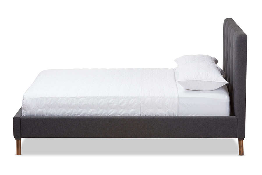 Valencia Mid-Century Modern Fabric Platform Bed