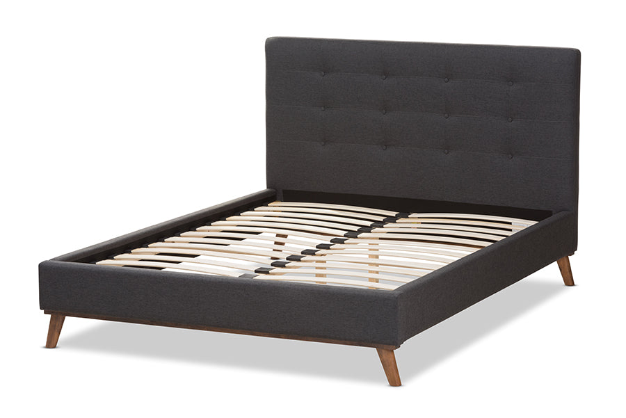 Valencia Mid-Century Modern Fabric Platform Bed