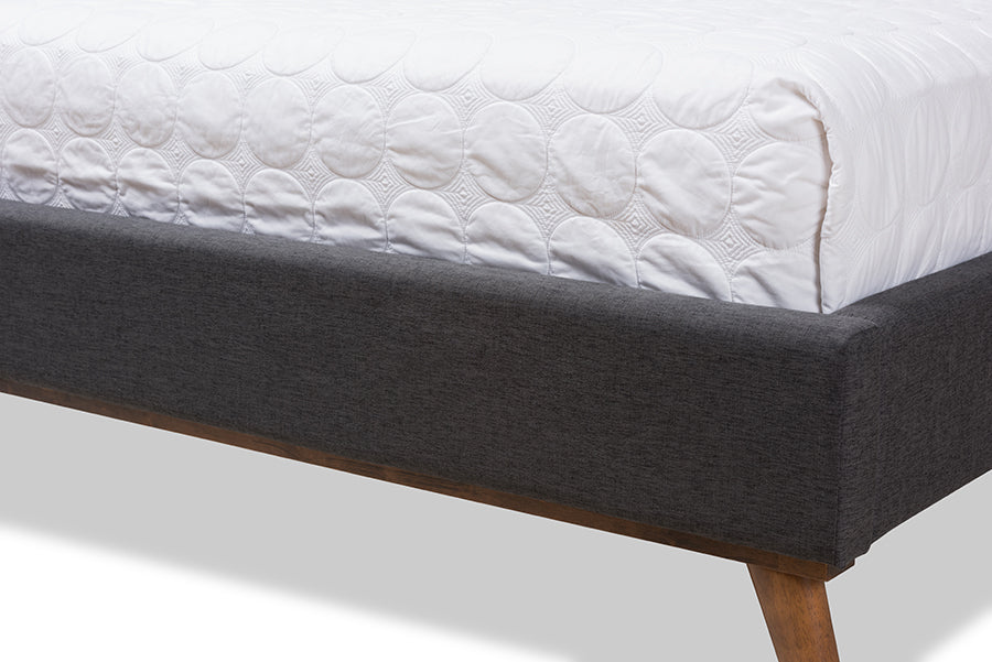 Valencia Mid-Century Modern Fabric Platform Bed