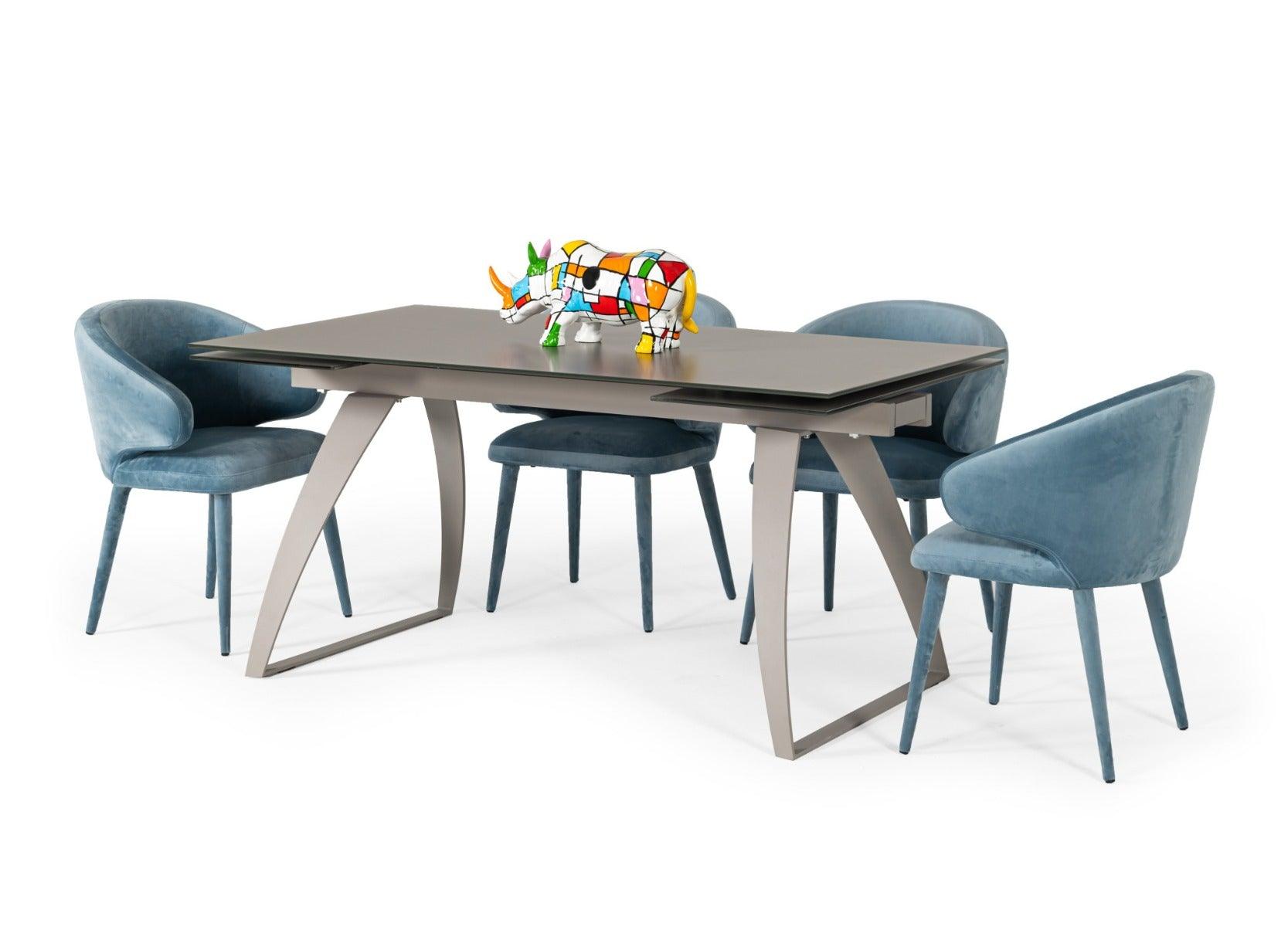 Pittson Modern Extendable Glass Dining Table