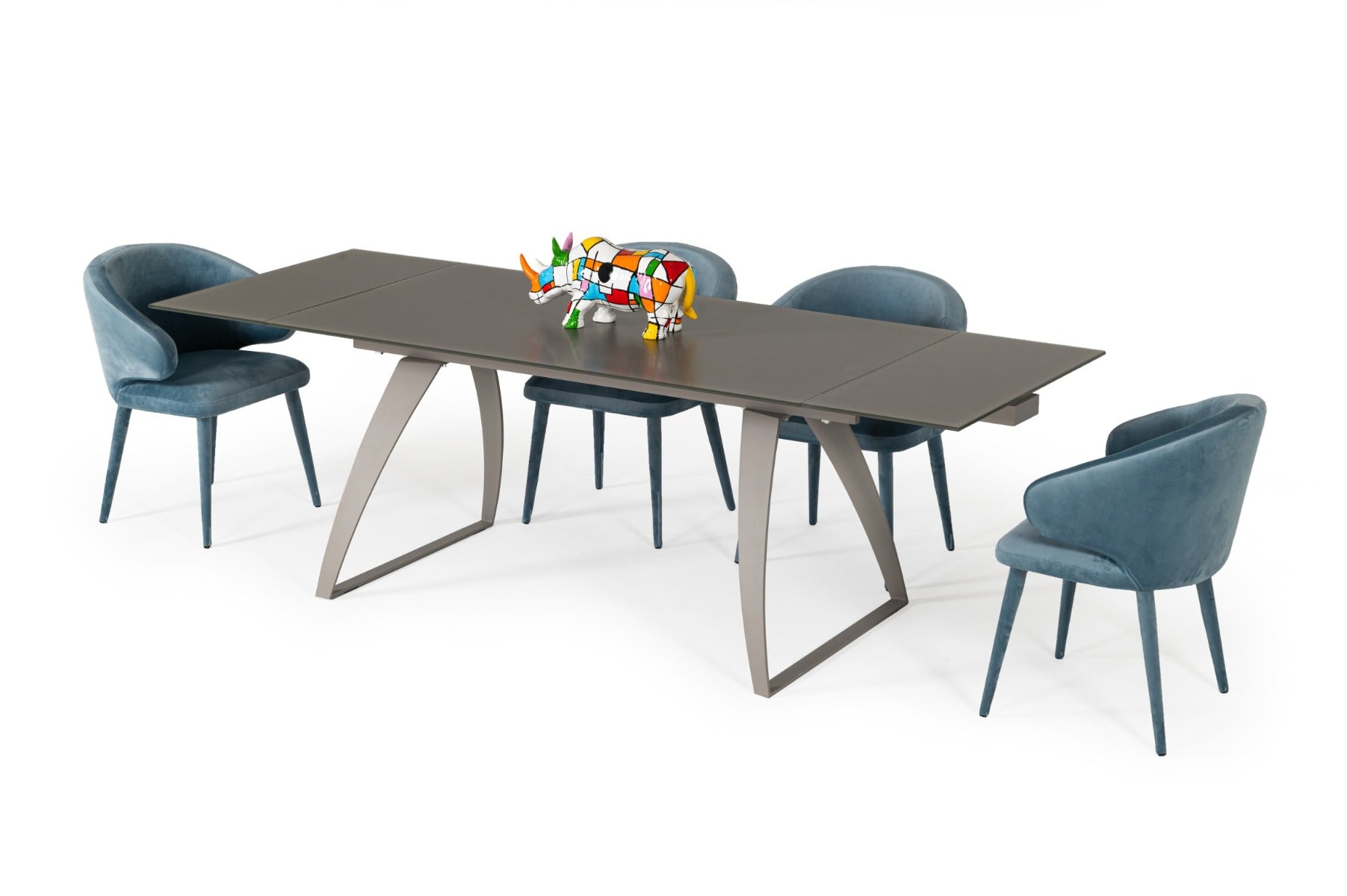 Pittson Modern Extendable Glass Dining Table