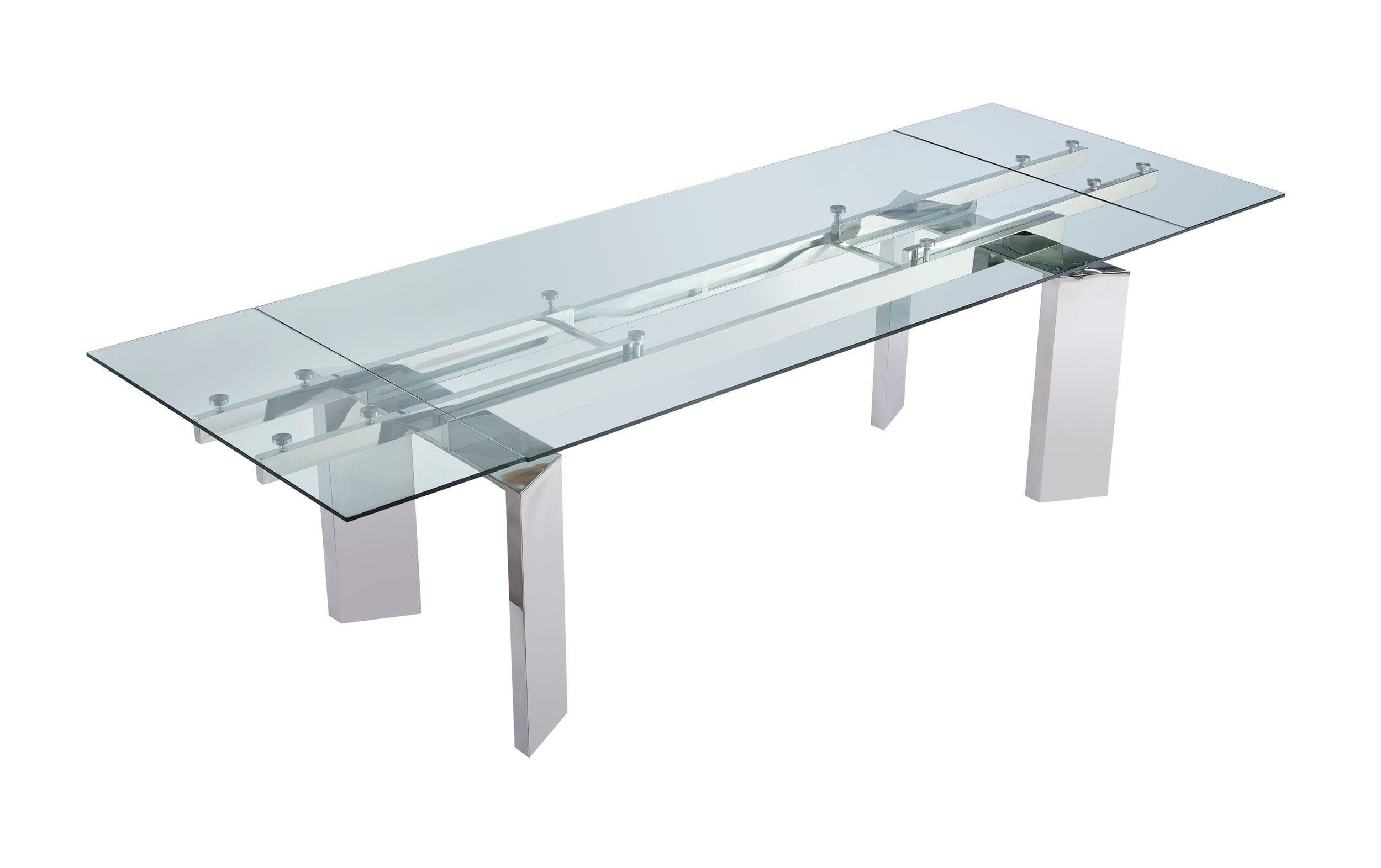 Modrest Viking Modern Extendable Glass Dining Table