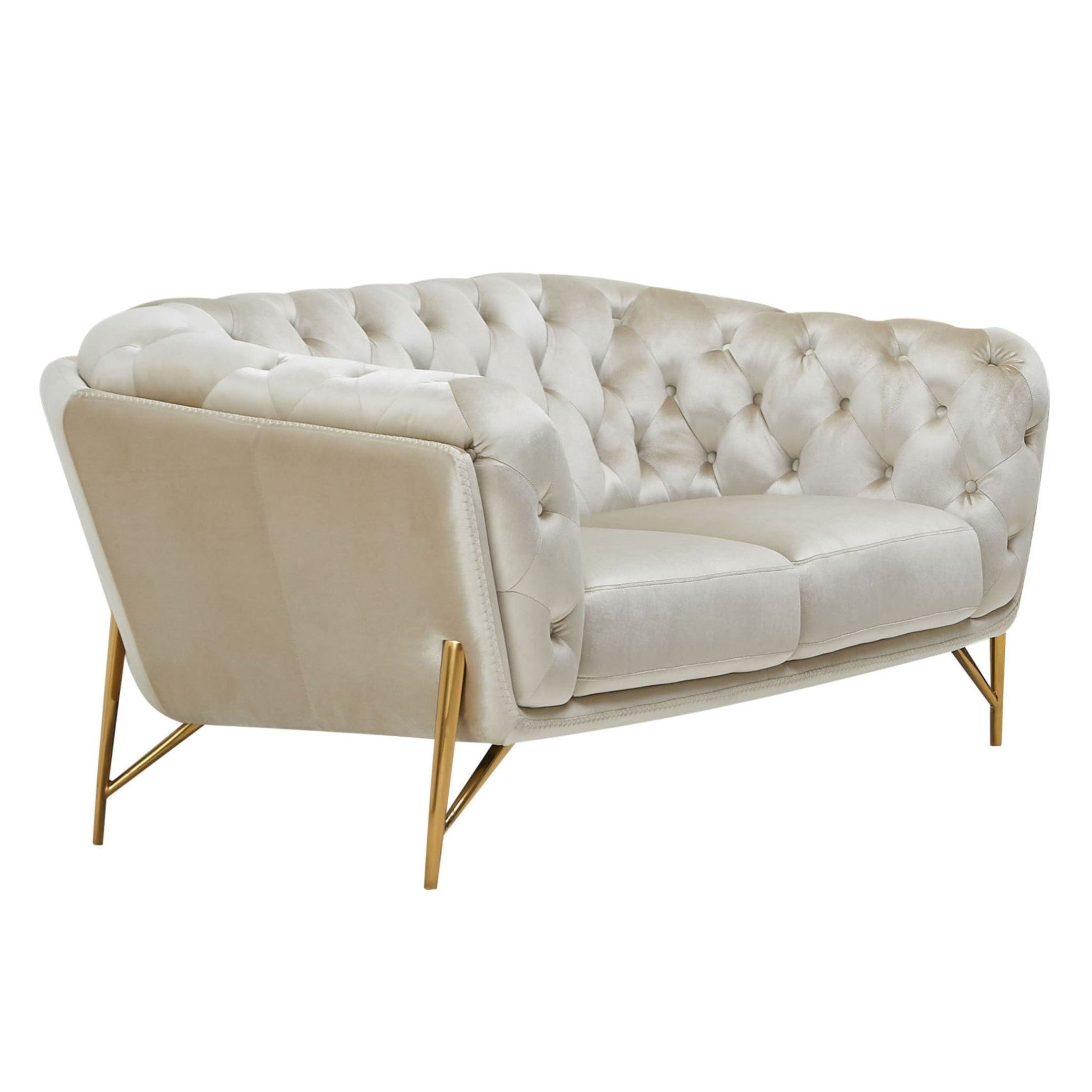 Stella Transitional Velvet Loveseat