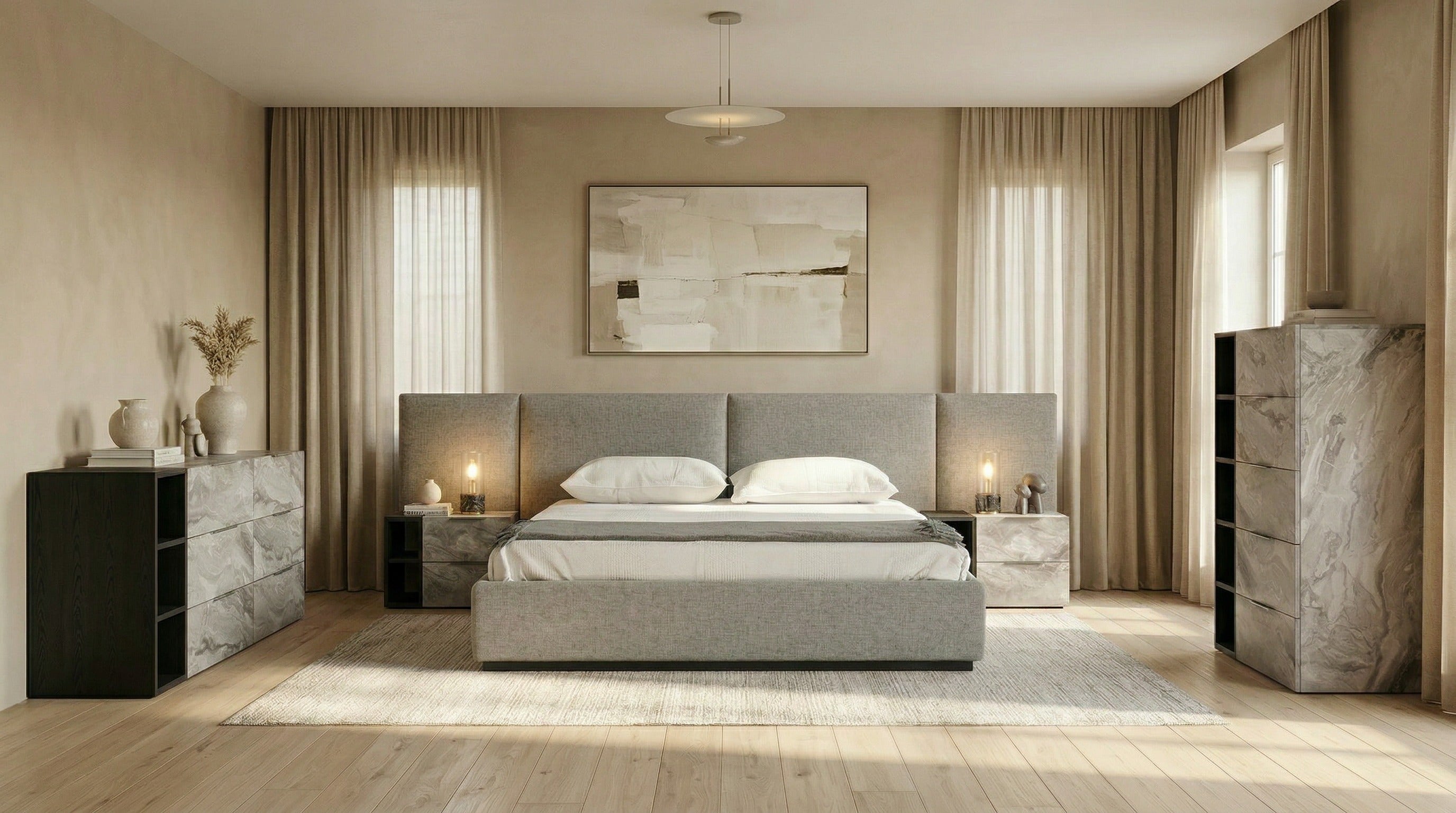 Maranello Modern Wash & Faux Marble Chest