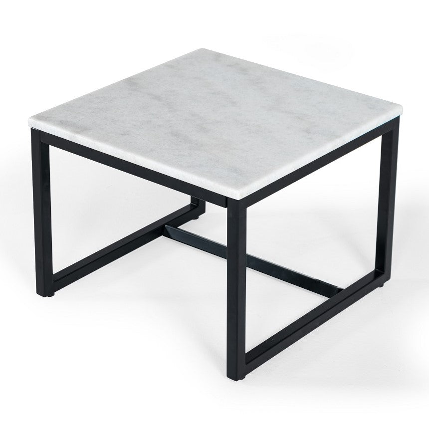 Baca Marble and Metal End Table