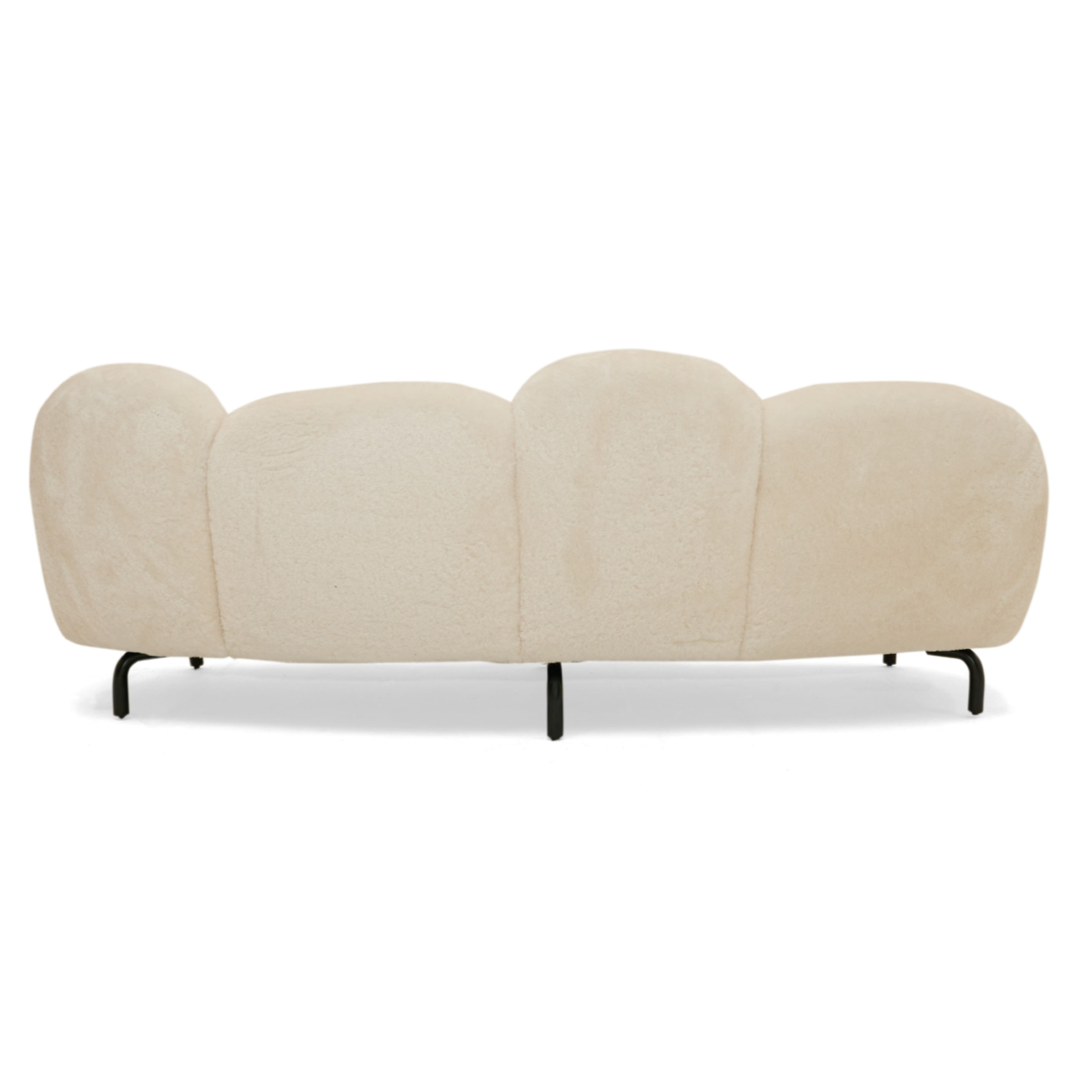 Glaster Contemporary Sherpa 88" Bubble Sofa