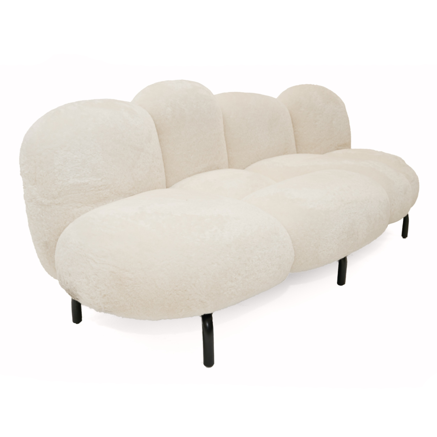 Glaster Contemporary Sherpa 88" Bubble Sofa