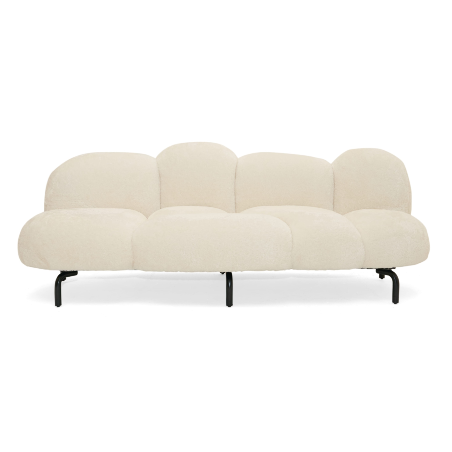 Glaster Contemporary Sherpa 88" Bubble Sofa