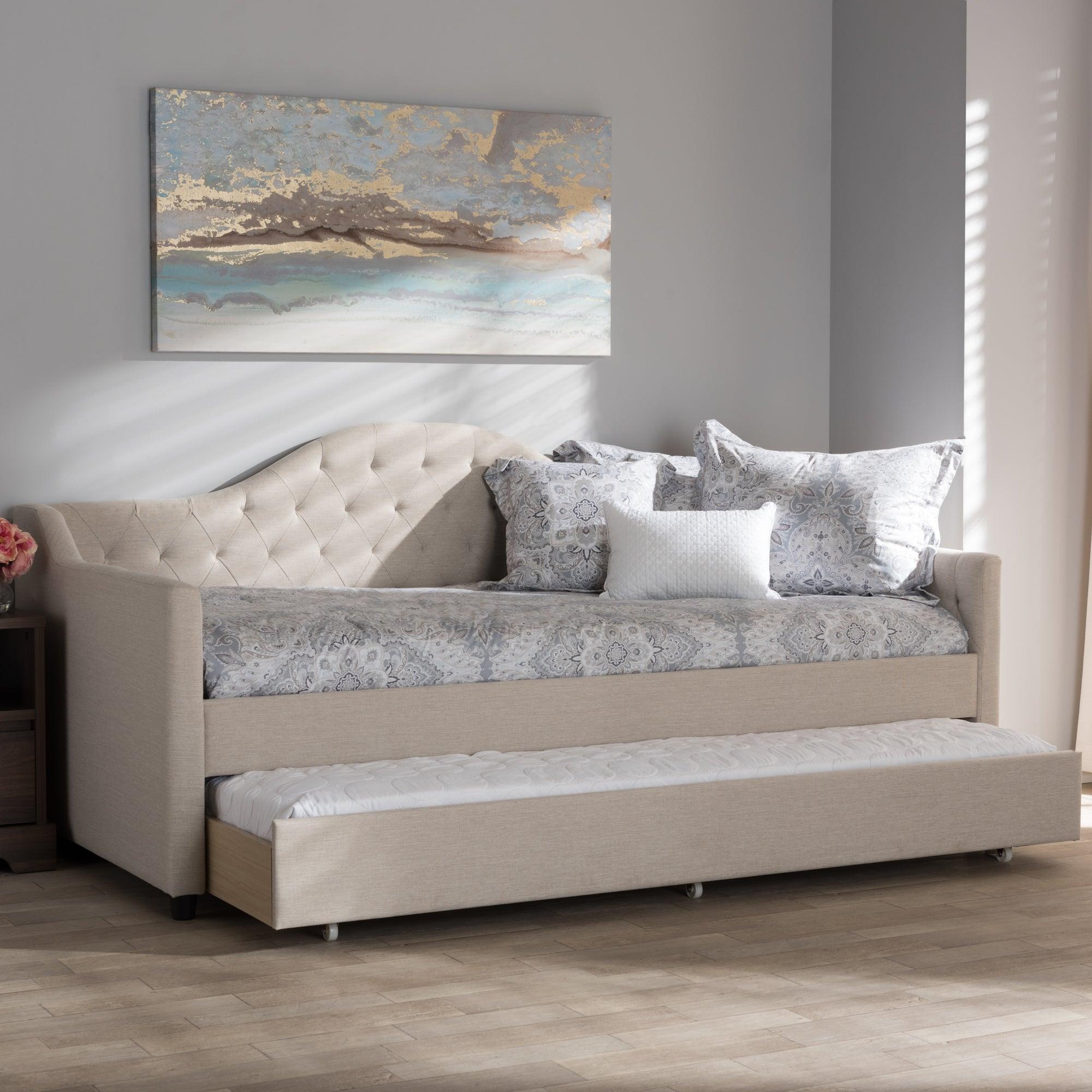 Perry Modern and Contemporary Light Fabric Daybed