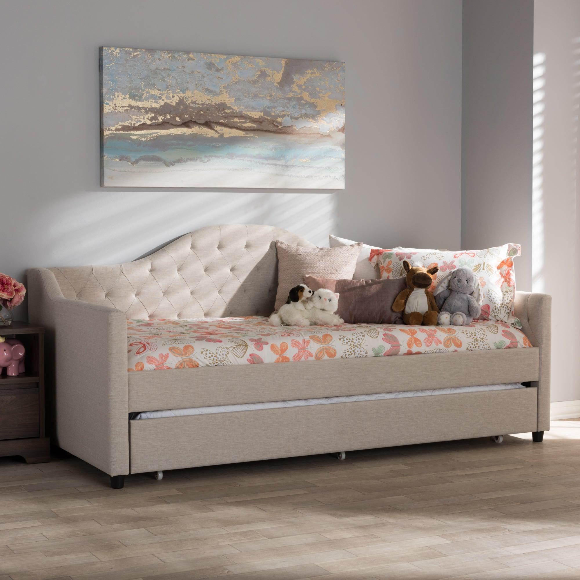 Perry Modern and Contemporary Light Fabric Daybed