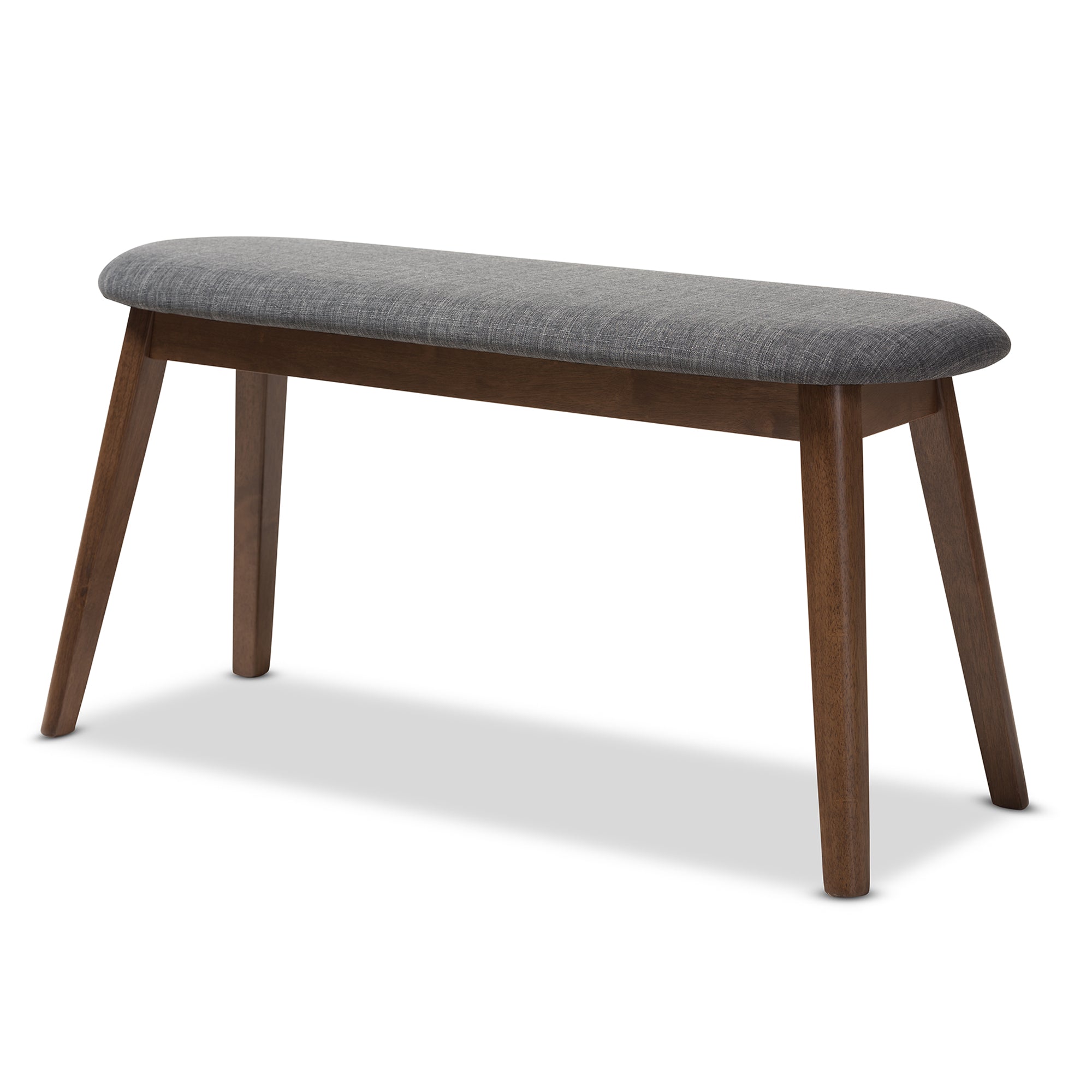 Easton Mid-Century Modern Fabric Upholstered Finished Wood Bench