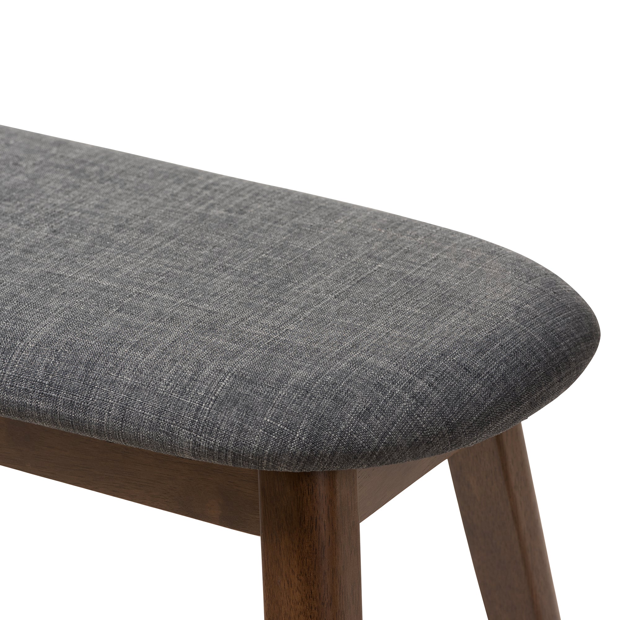 Easton Mid-Century Modern Fabric Upholstered Finished Wood Bench