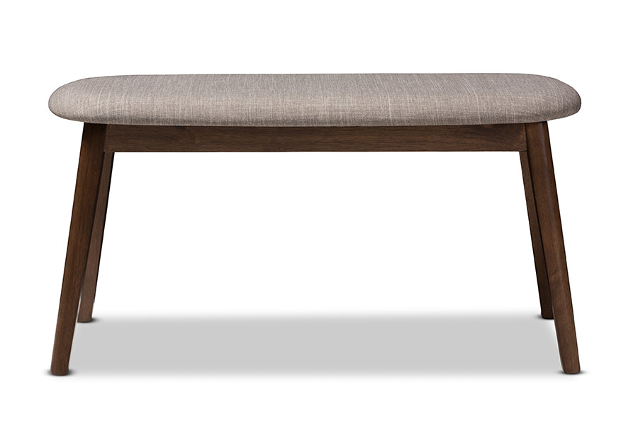 Easton Mid-Century Modern Fabric Upholstered Finished Wood Bench