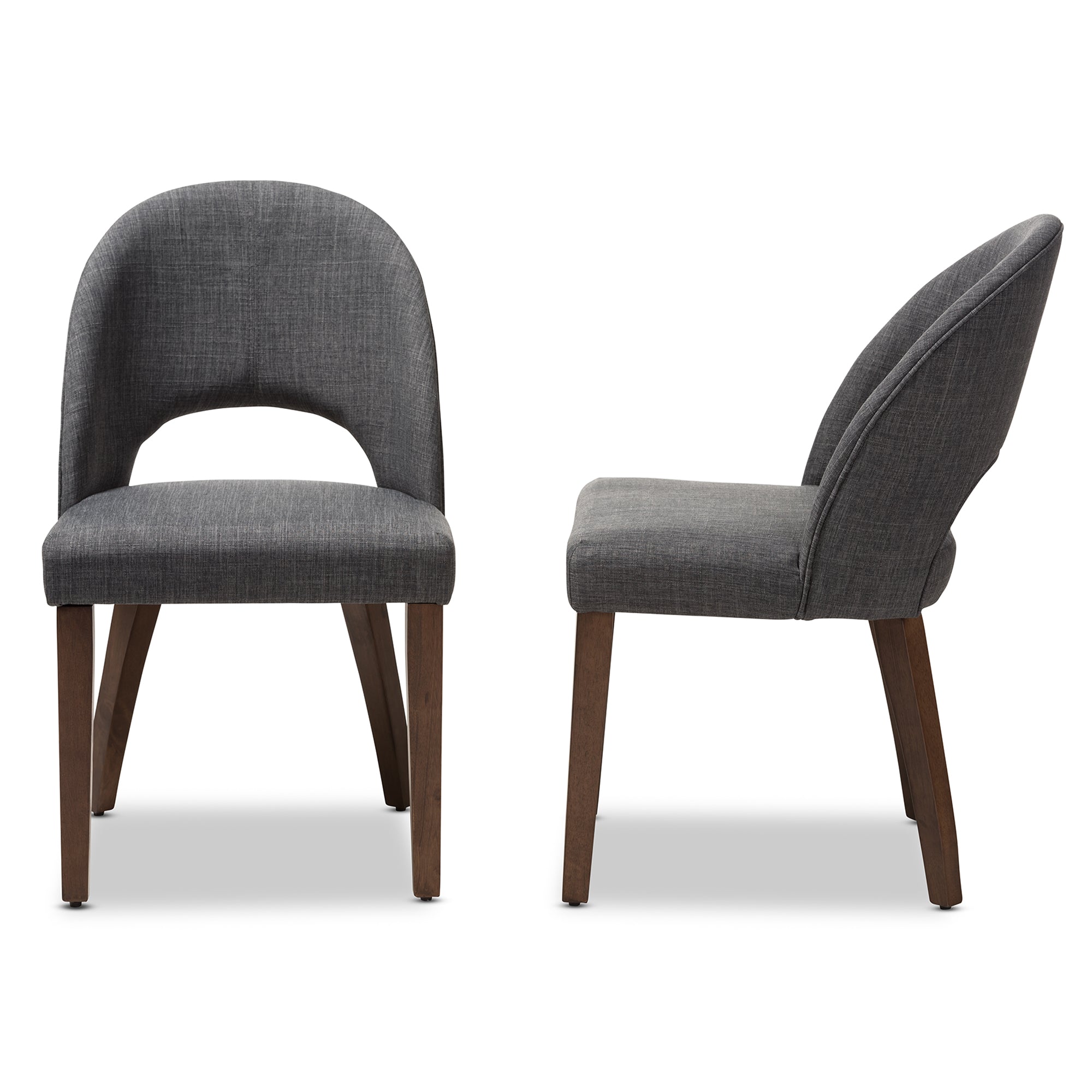 Wesley Mid-Century Modern Fabric Upholstered Finished Wood Dining Chair (Set of 2)