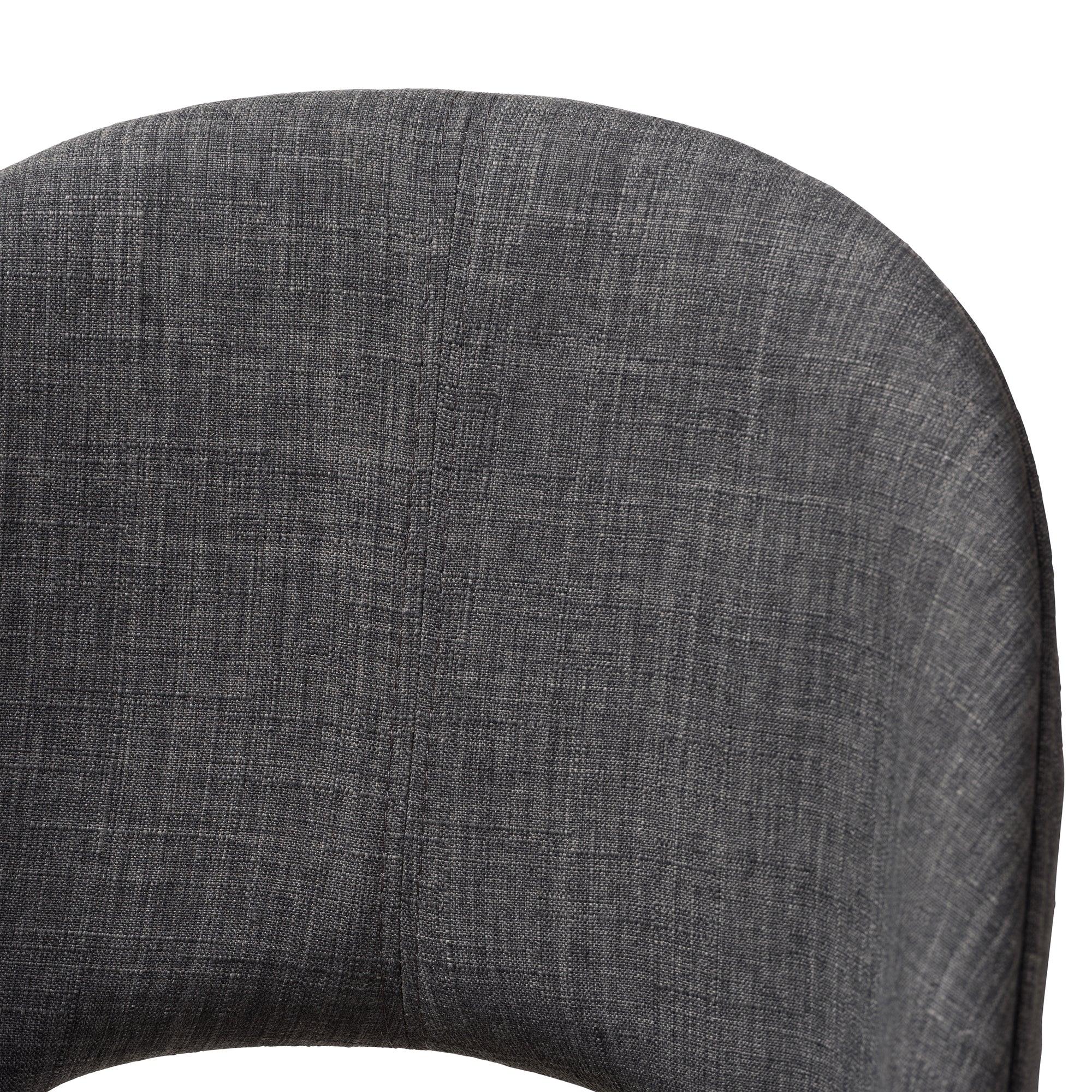 Wesley Mid-Century Modern Dark Fabric Upholstered Finished Wood Dining Chair (Set of 2)