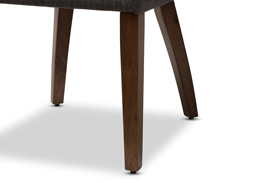 Wesley Mid-Century Modern Fabric Upholstered Finished Wood Dining Chair (Set of 2)