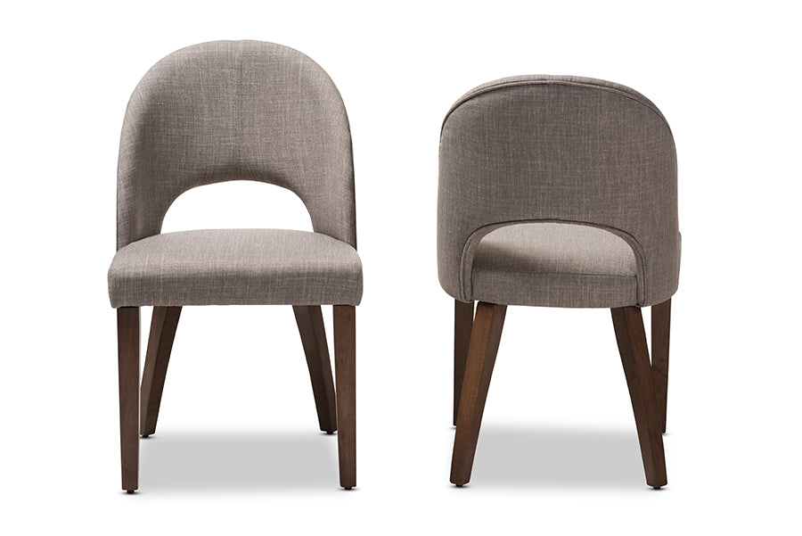Wesley Mid-Century Modern Fabric Upholstered Finished Wood Dining Chair (Set of 2)
