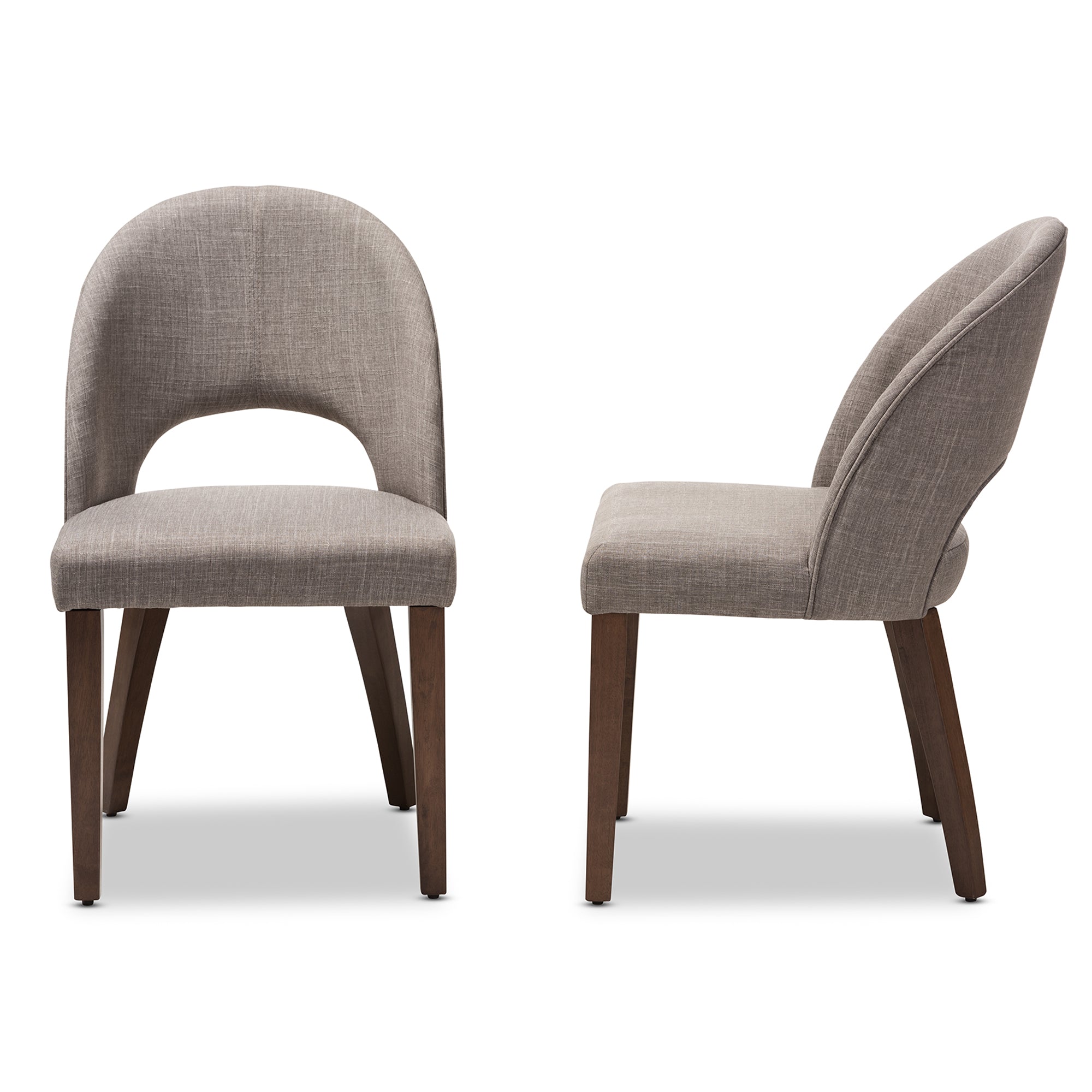 Wesley Mid-Century Modern Fabric Upholstered Finished Wood Dining Chair (Set of 2)