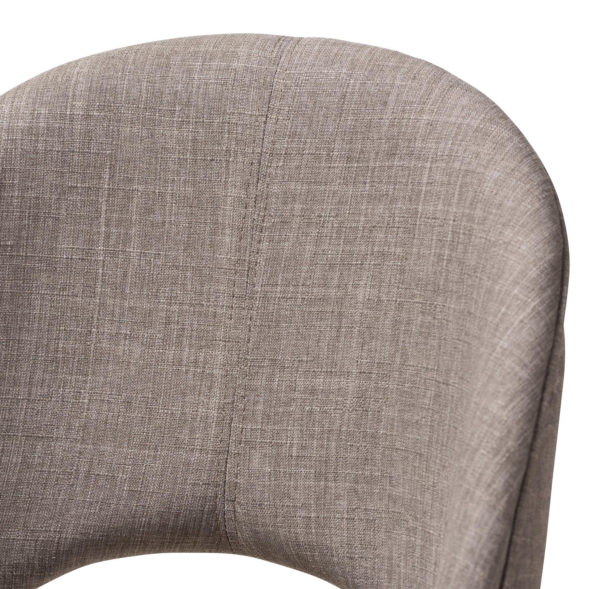 Wesley Mid-Century Modern Light Fabric Upholstered Finished Wood Dining Chair (Set of 2)