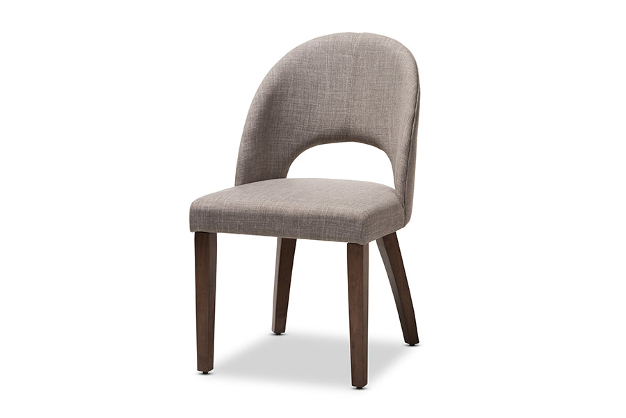 Wesley Mid-Century Modern Fabric Upholstered Finished Wood 5-Piece Dining Set