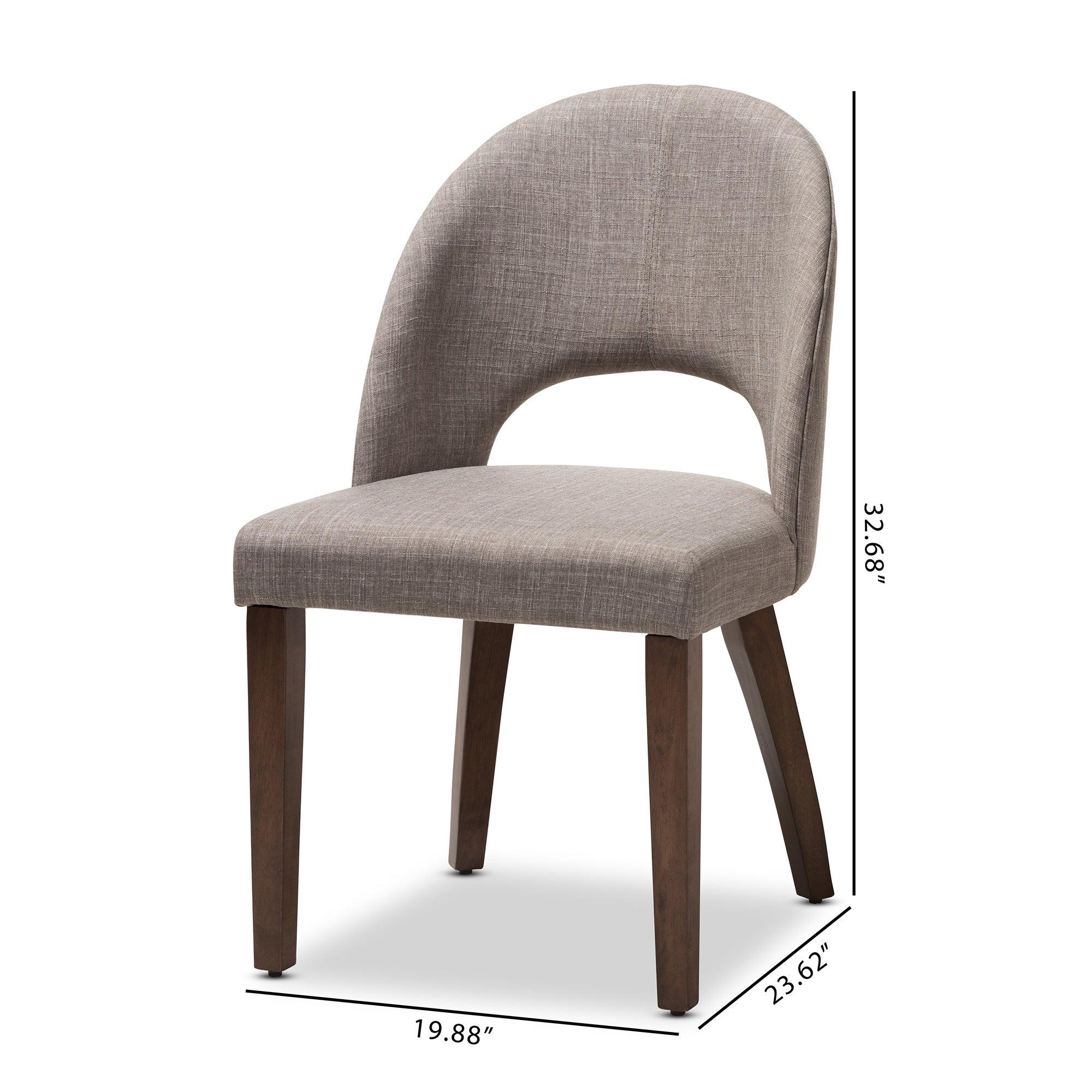 Wesley Mid-Century Modern Light Fabric Upholstered Finished Wood Dining Chair (Set of 2)