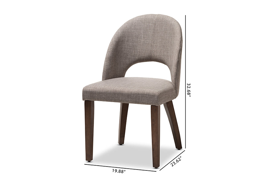 Wesley Mid-Century Modern Fabric Upholstered Finished Wood Dining Chair (Set of 2)