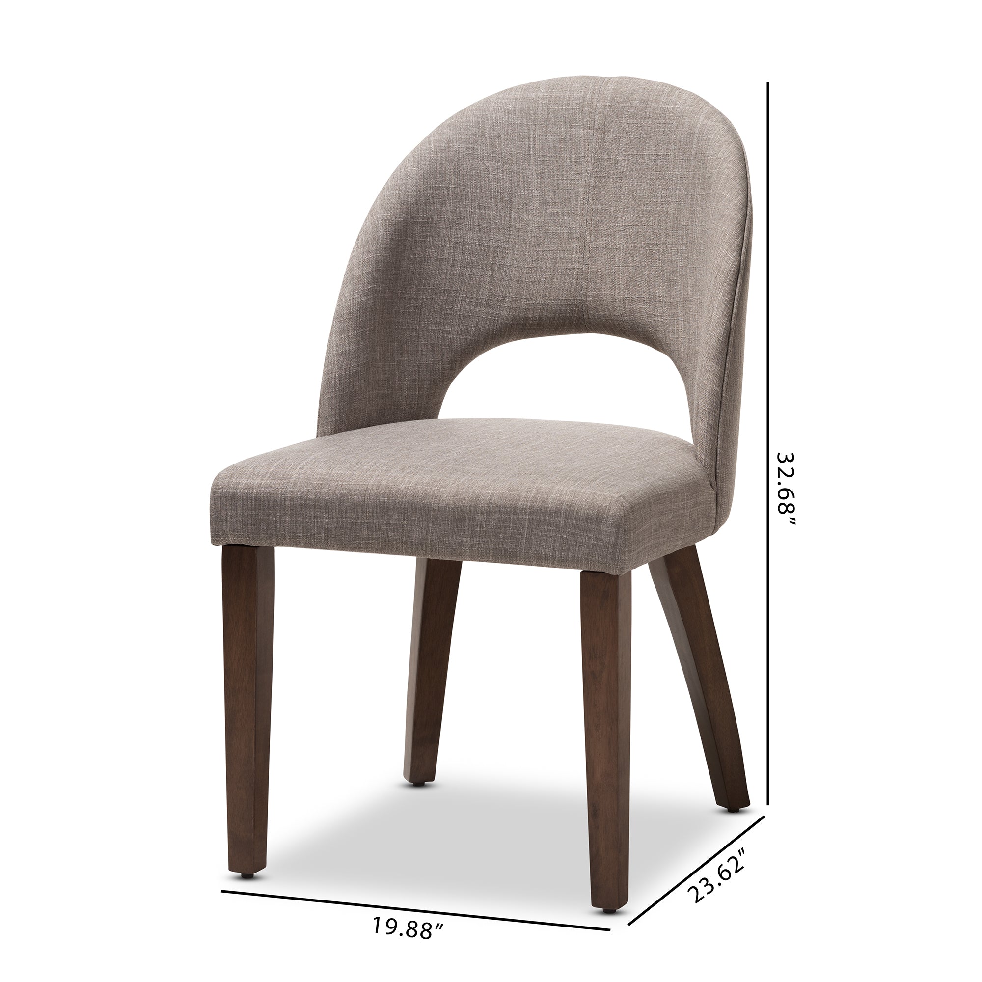 Wesley Mid-Century Modern Fabric Upholstered Finished Wood Dining Chair (Set of 2)